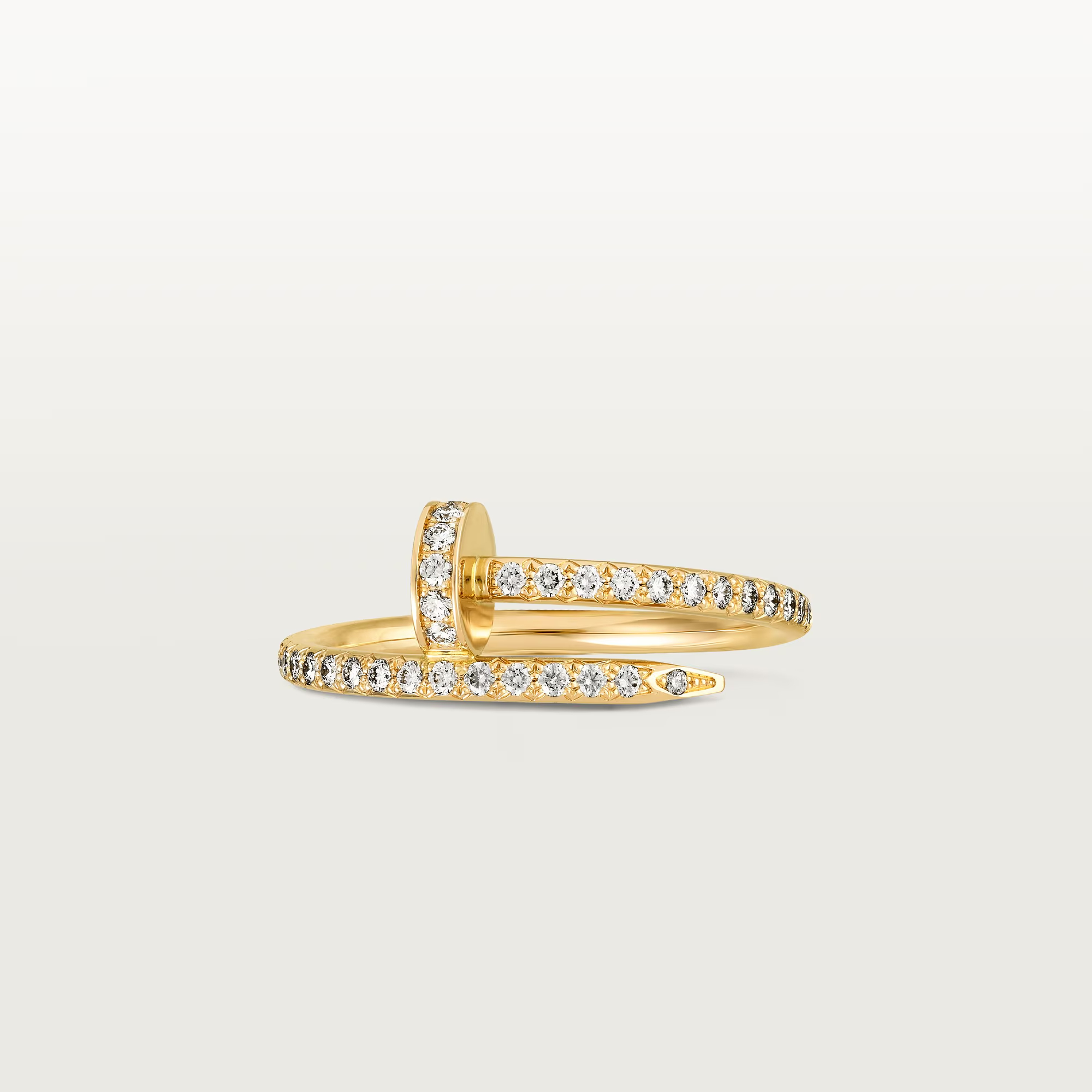 Carty Nails Solo Trace Ring, Yellow Gold ,Moissanite,Small model