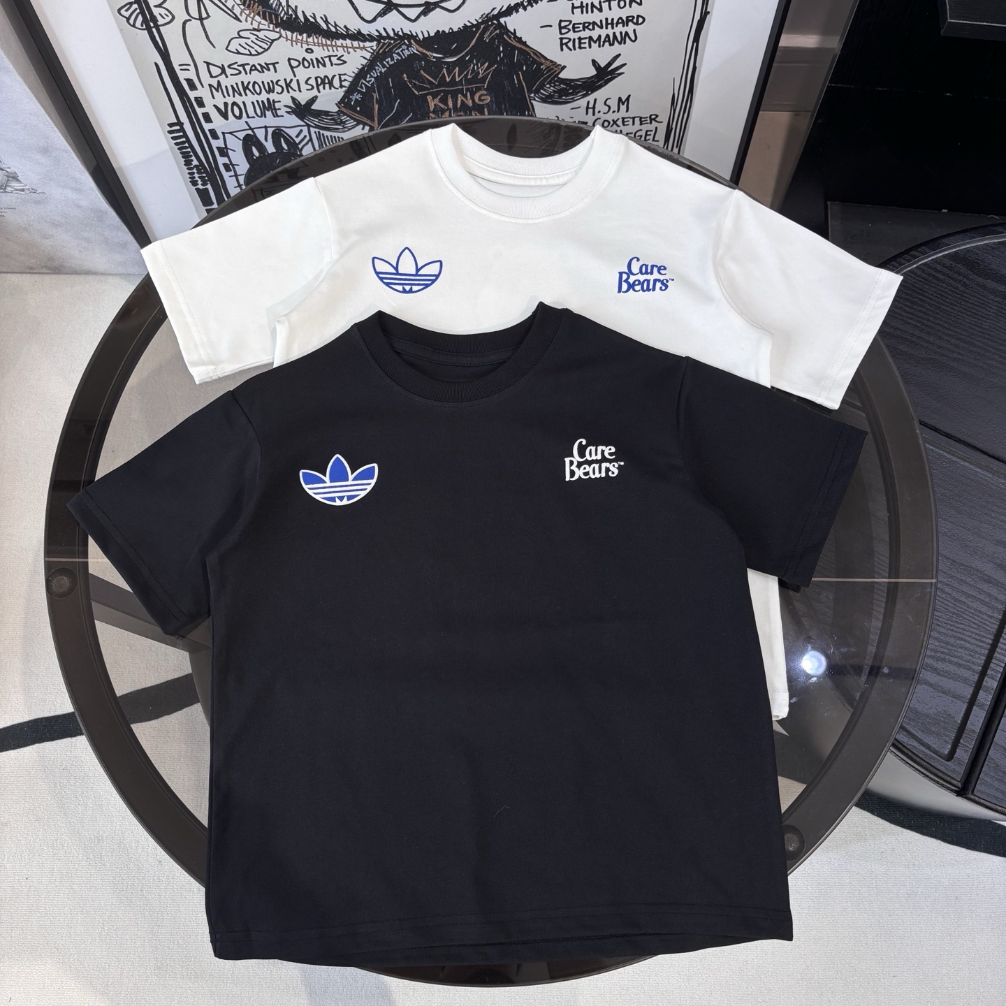 Adidas Unisex Kids Care Bears Co-Branded Short Sleeve T-Shirt 2 Colors Black & White Boys Girls Sizes 100-160