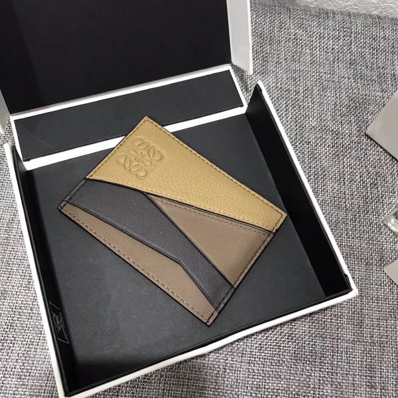 [TOP] LOEWE Card Holder 10.5*7.5cm - Black and Brown