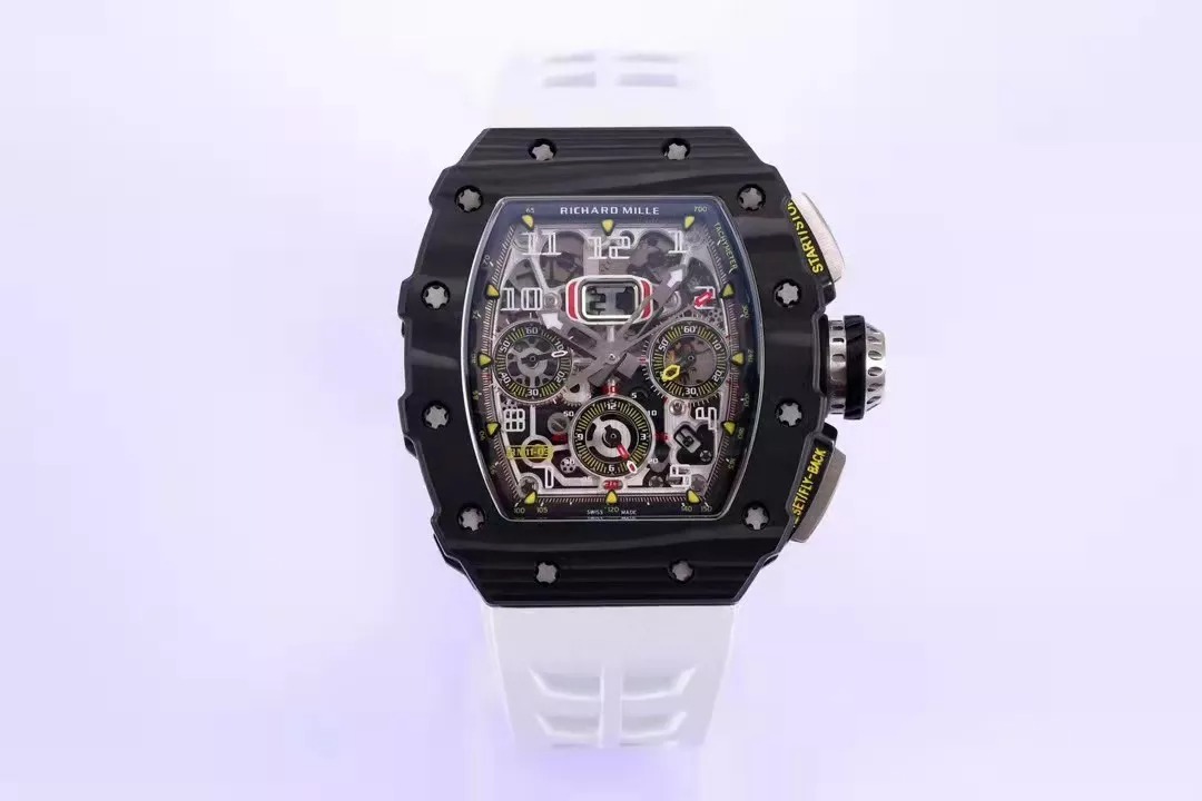 RM 11-03 Skeleton White Strap 41mm