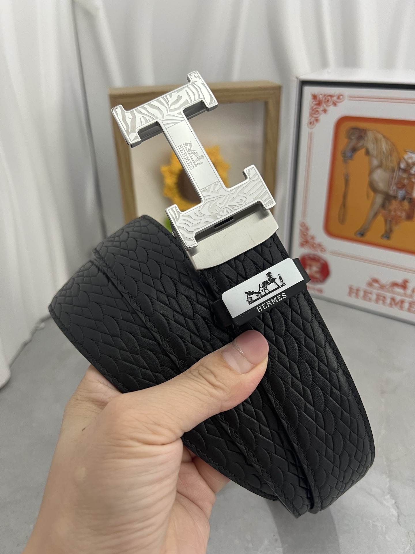 [TOP] HERMES Men's  Belt 3.5cm - Black - 711 Luxury