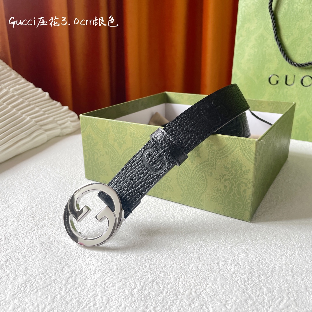 [TOP] GUCCI GG Belt 3.0cm - Black - 711 Luxury