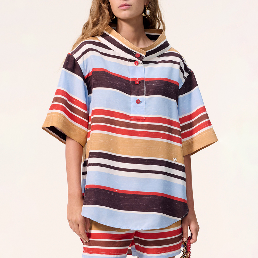 CHANEL Top-Quality Version Top Silk Blue Red Brown Beige White #389440