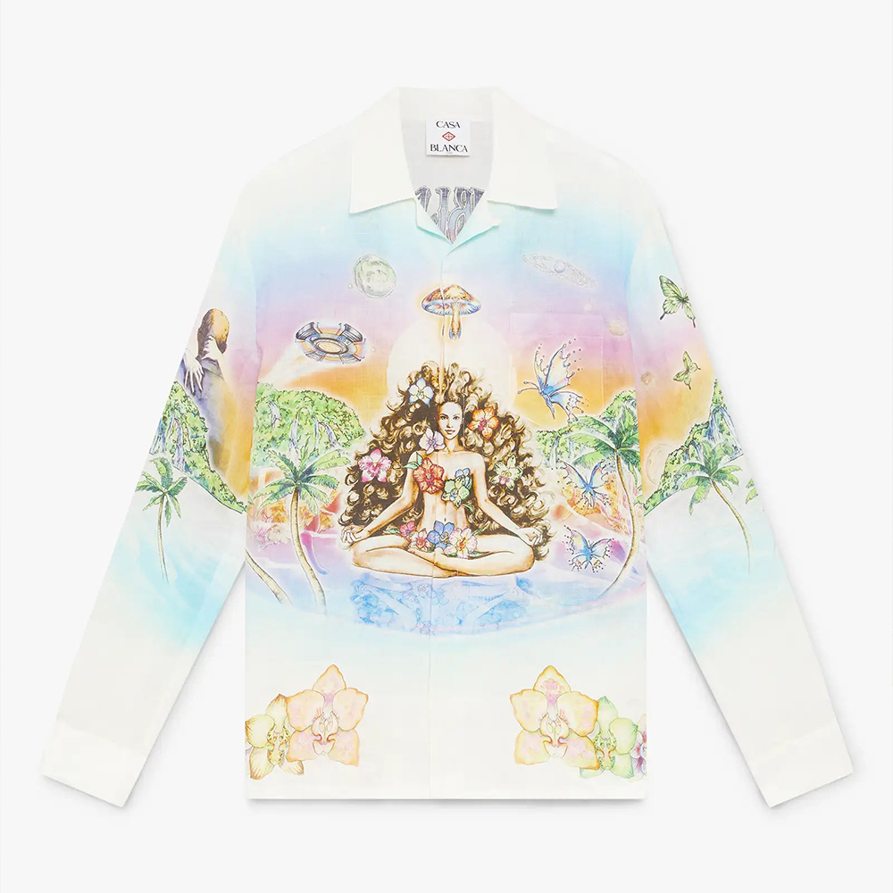 Designer Clothing Casablanca Innersense Long Sleeve Linen Shirt #387358 | Nigo Office