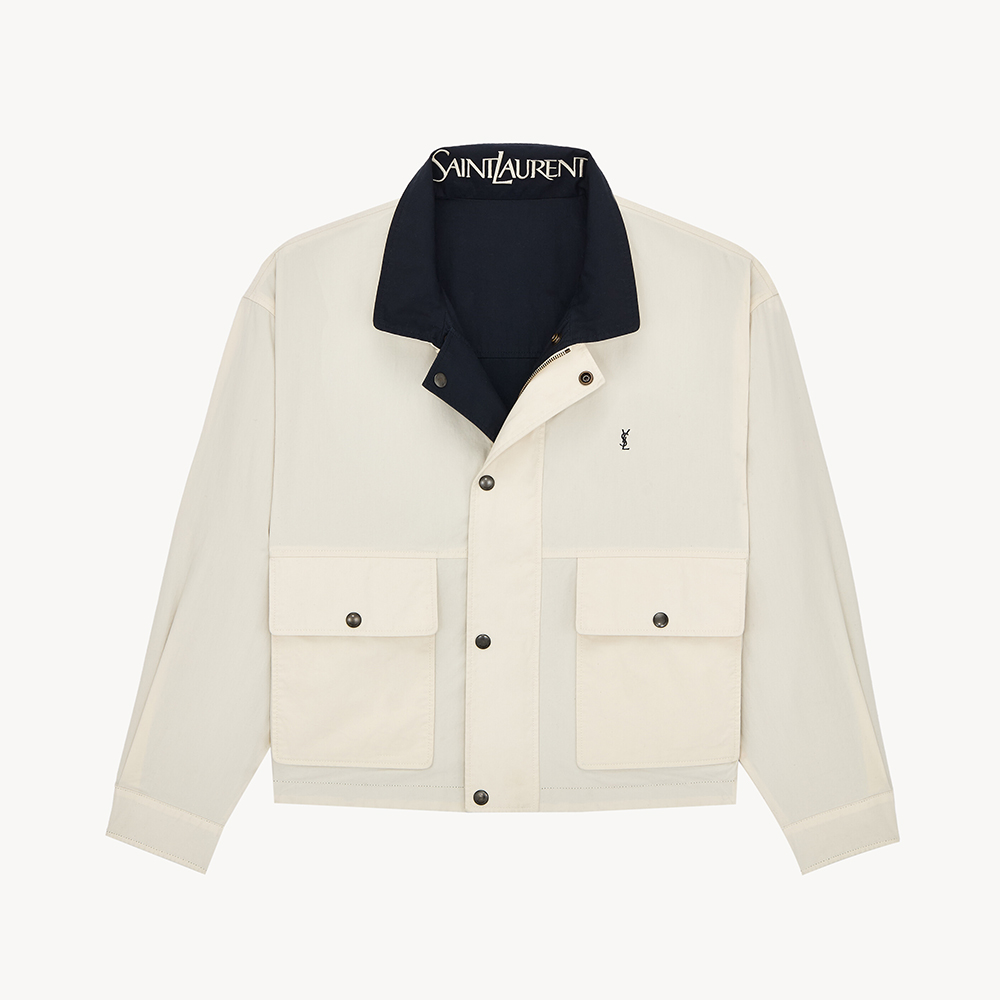 Saint Laurent CASSANDRE Reversible Jacket in Brushed Cotton Canvas #383438
