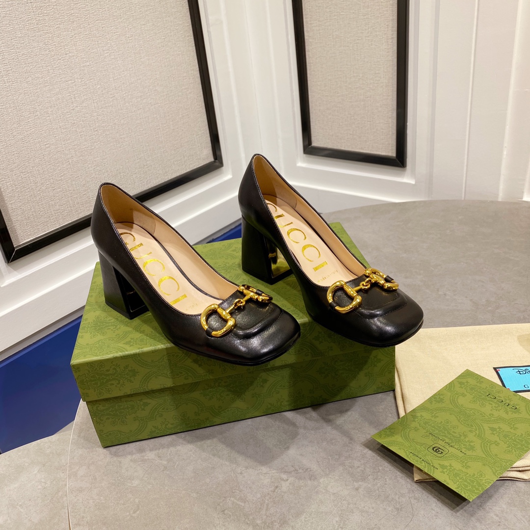[TOP] GUCCI High-heeled Shoes - Black - 711 Luxury