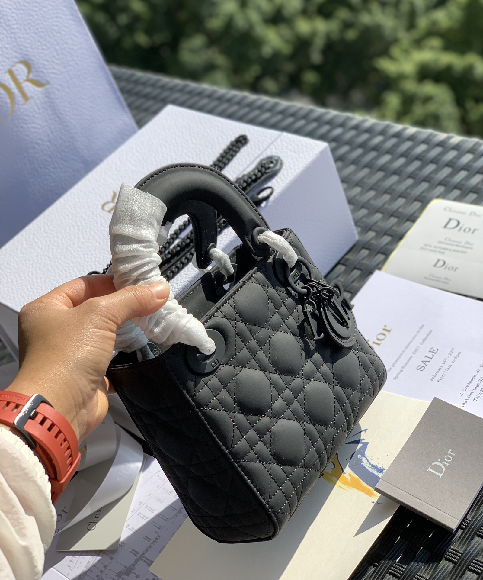 [TOP] Christian Dior Lady Dior Bag 17x15x7cm - Black