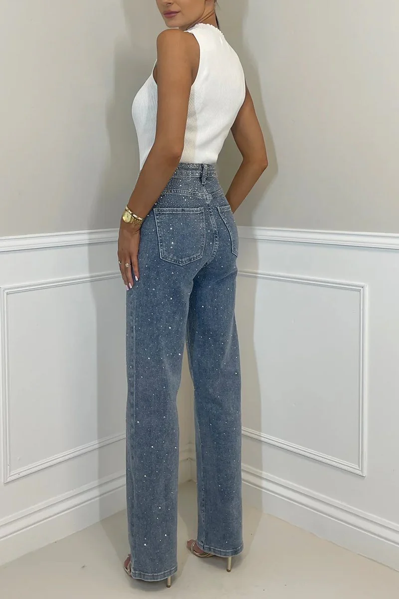 Women's Elegant Starry Sky Hot Diamond Jeans