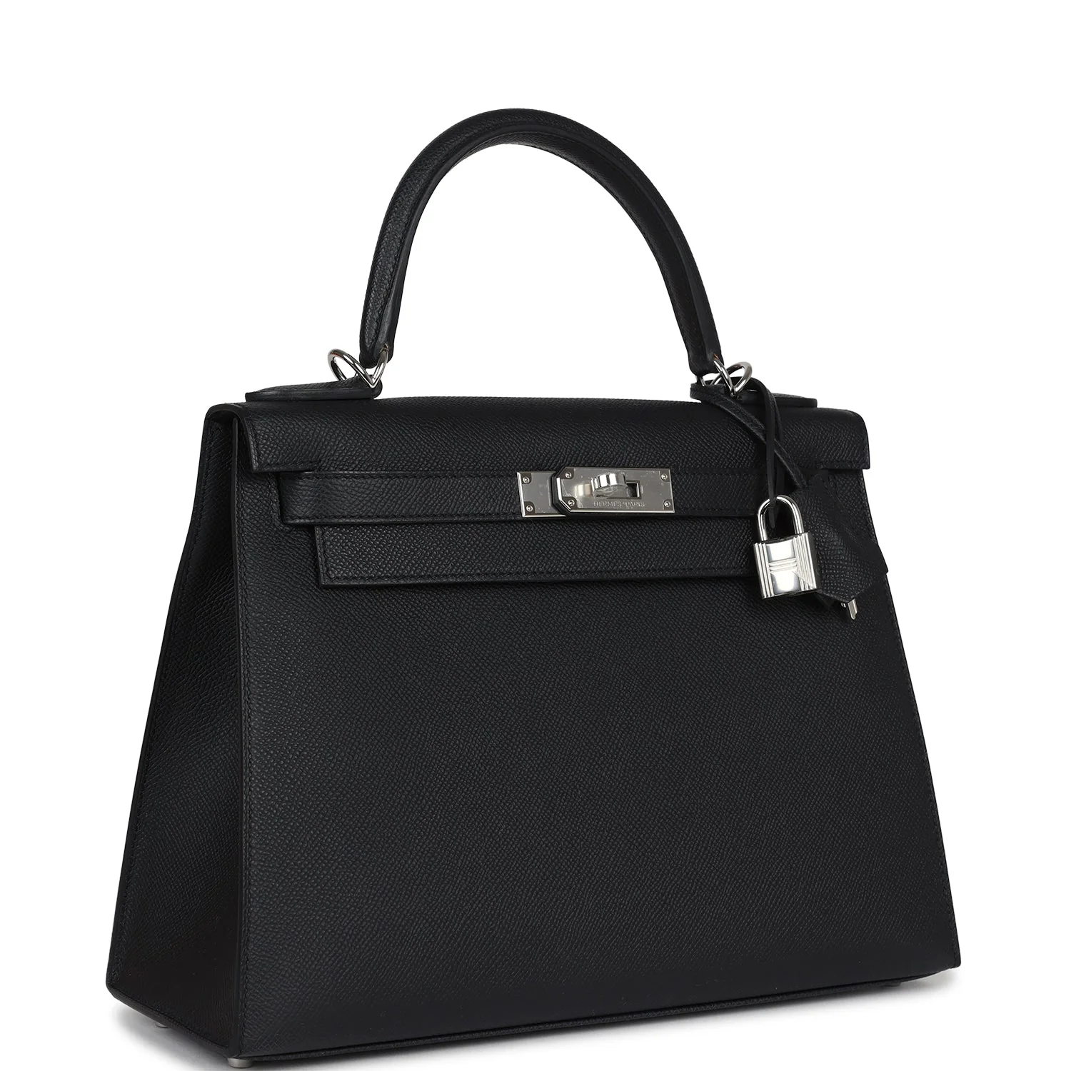 Hermes Kelly Sellier  Black Epsom Palladium Hardware