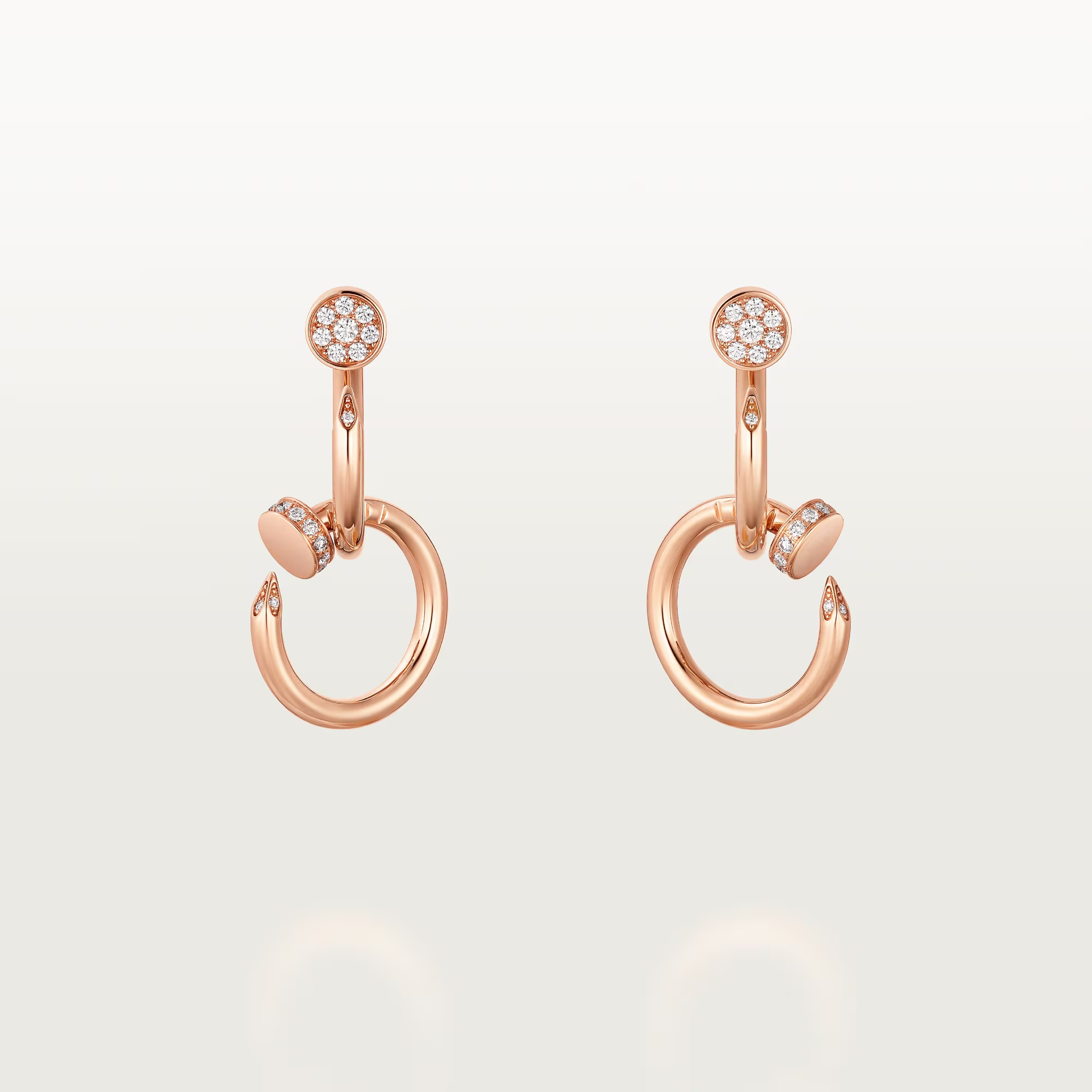 Carty Nails Infinity Wrap Earrings,Rose Gold, Double,Moissanite