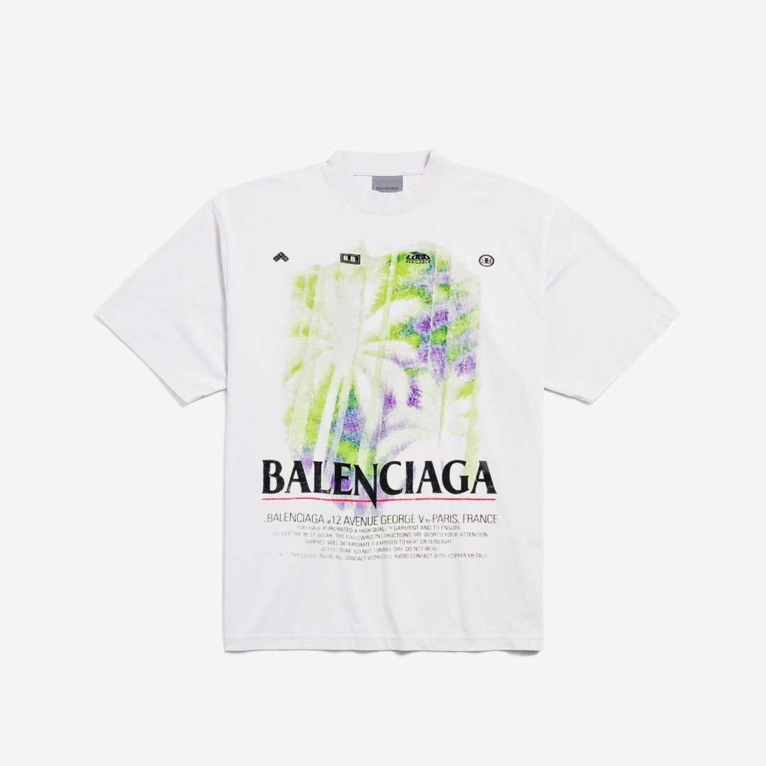 Balenciaga Coconut Jungle Round Neck Short Sleeves #381248