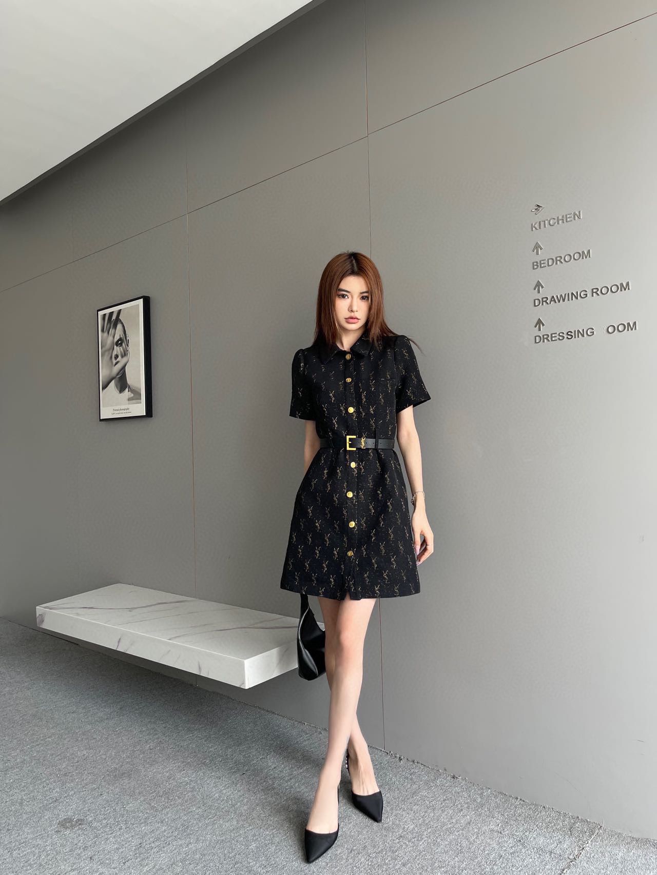 [TOP] Yves Saint Laurent YSL Dress - Black