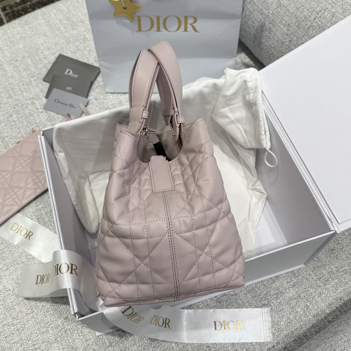 [TOP] Christian Dior Toujours Bag Calfskin Medium 28*21.5*19cm - Pink