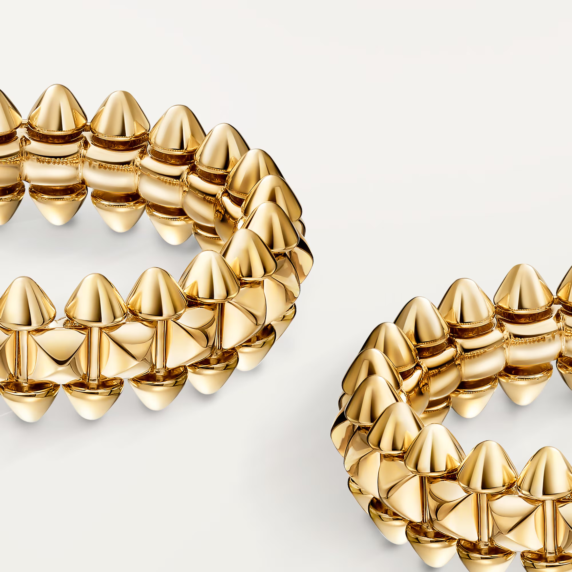 Carty Bullet Earrings, Yellow Gold, Small Model