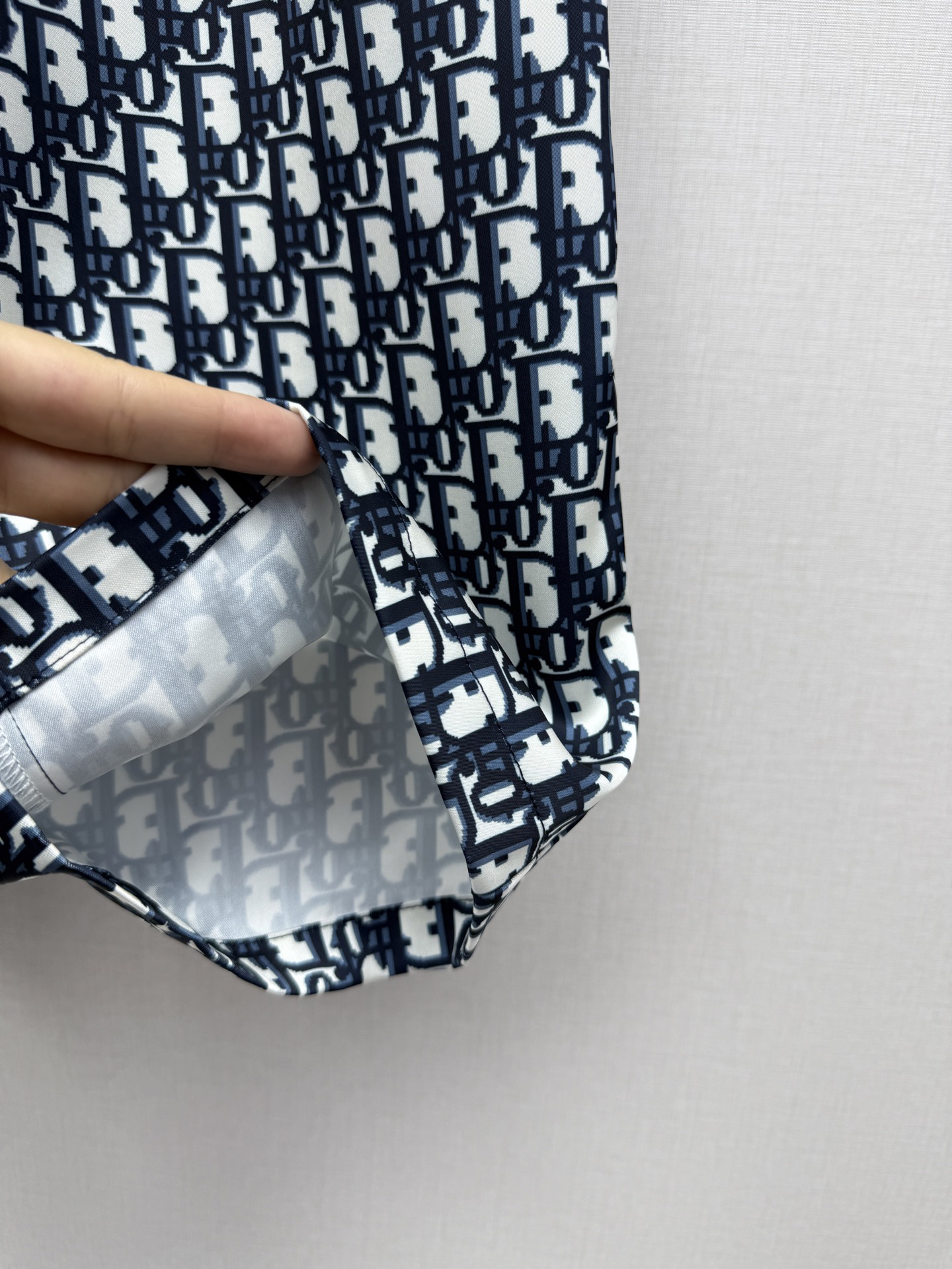 [TOP] Christian Dior Wide-leg Trousers in Classic Monogram Print - Navy Blue