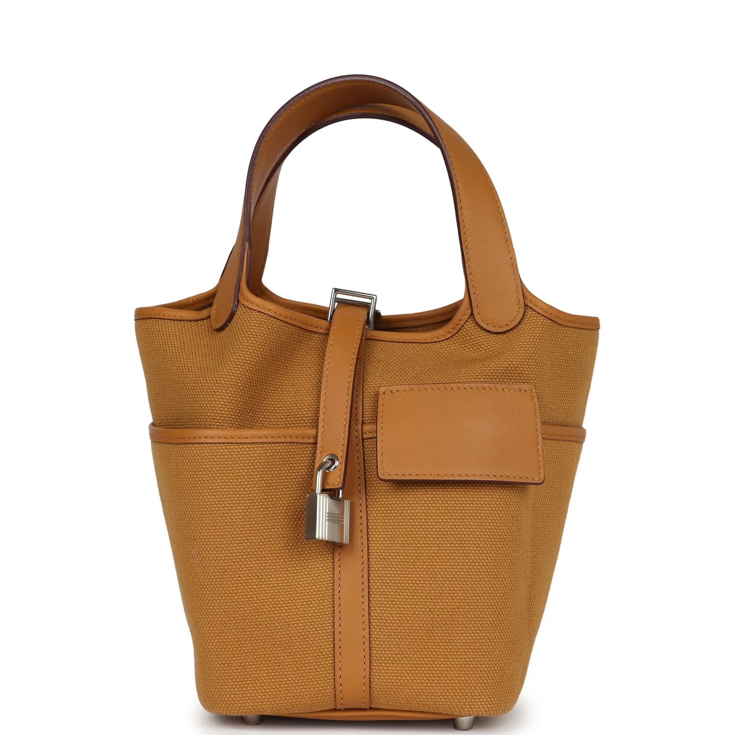 Hermes Picotin Cargo  Sesame Swift and Toile Canvas Palladium Hardware