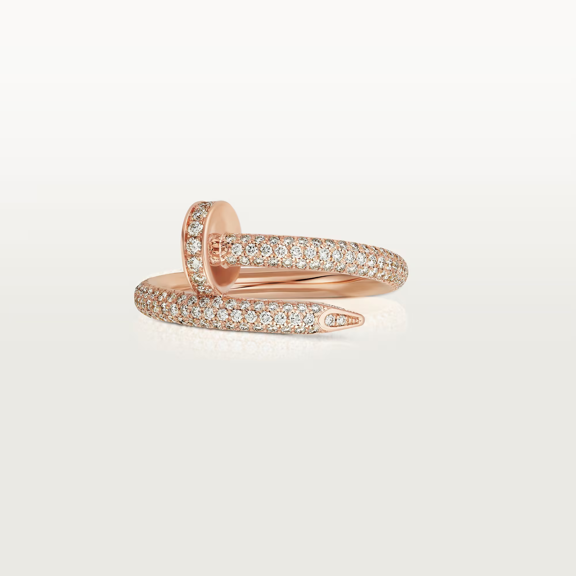 Carty Nails Solo Trace Ring,  Rose  Gold ,Classic Model, Paved