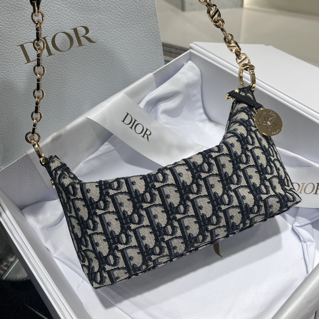[TOP] Christian Dior Chain Hobo Bag 28.5*14.5*10cm - Black