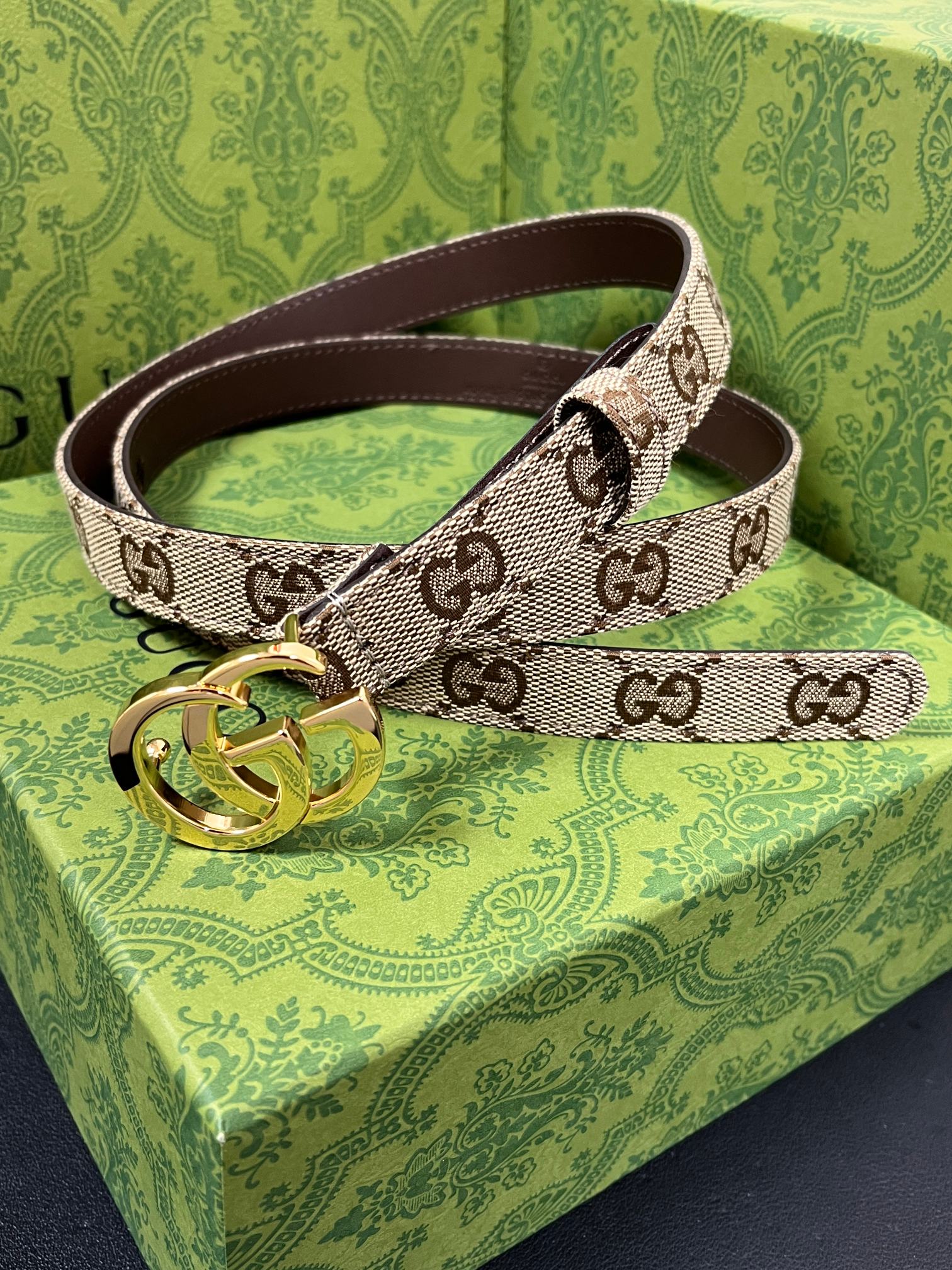 [TOP] GUCCI GG Belt  - Brown - 711 Luxury