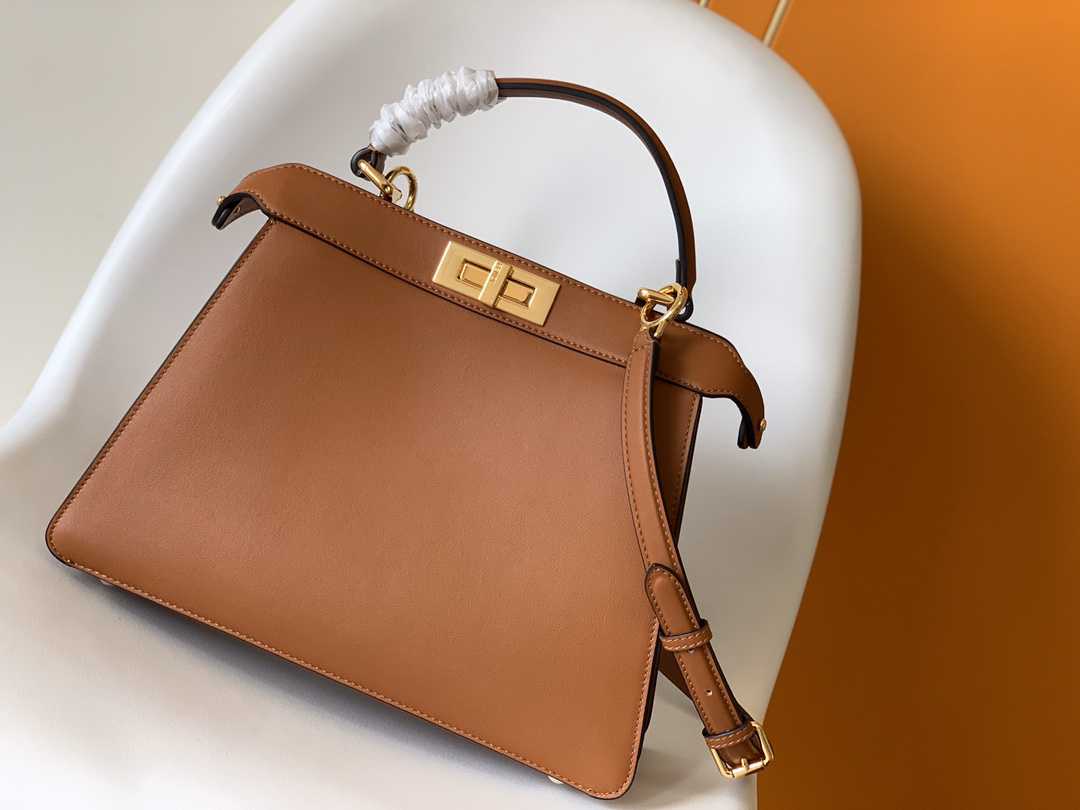 [TOP] FENDI Peekaboo ISeeU Bag 33.5-13-25.5cm - Brown & GHW - 711 Luxury