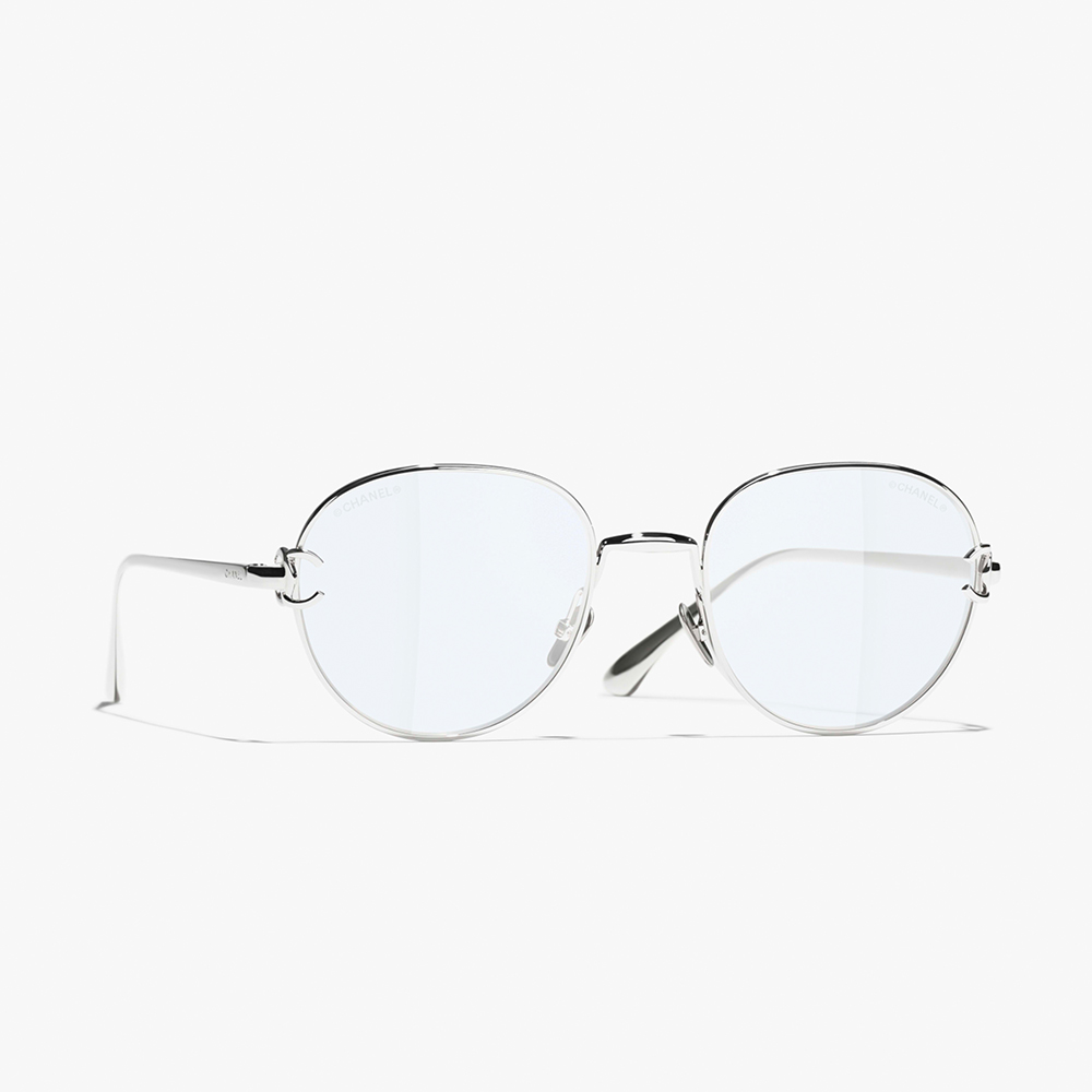 Chanel blue Sunglasses CHANEL Eyewear Pantos Blue Light Glasses Metal #389084 View 2 | Nigo Office