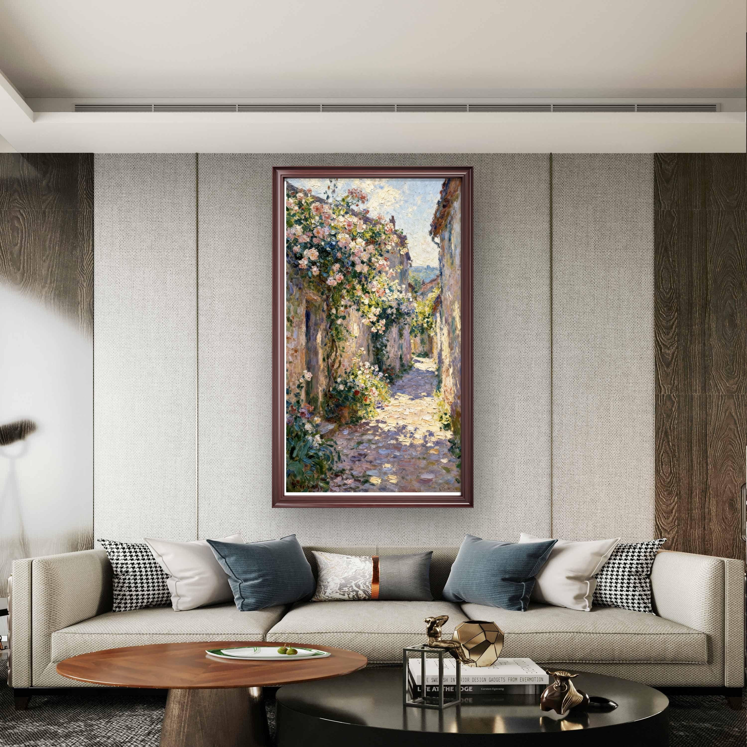 Flower Shadows on Stone Wall