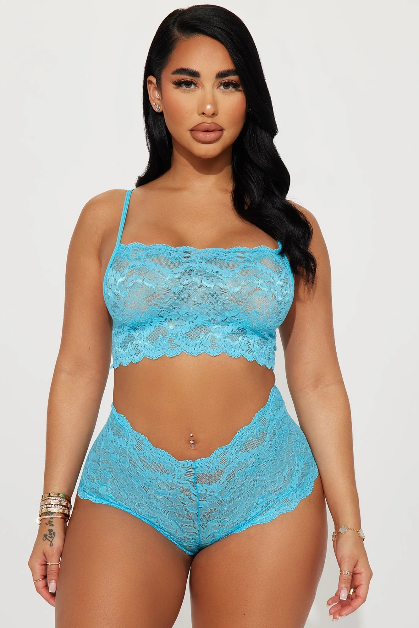 Sultry Moments Lace 2 Piece Set - Black
