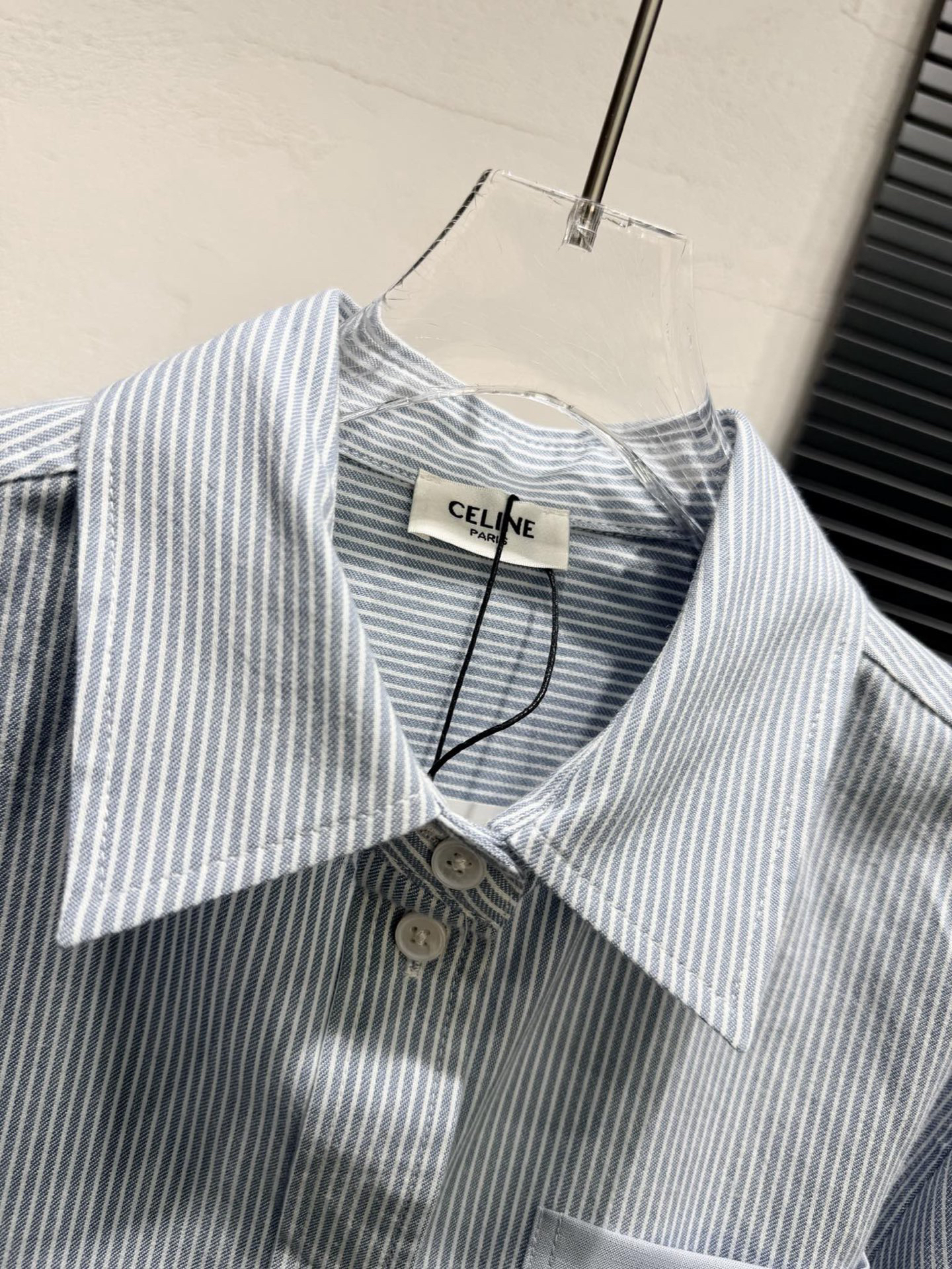 [TOP] CELINE Long-sleeved Shirt - Blue