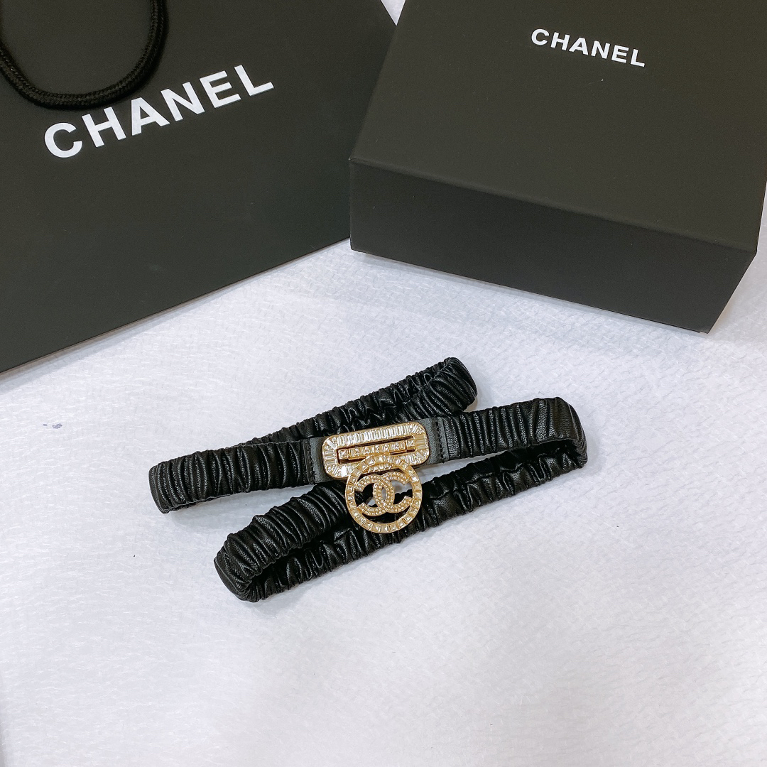 [TOP] CHANEL Elasticity Belt 4 Sizes - Black - 711 Luxury