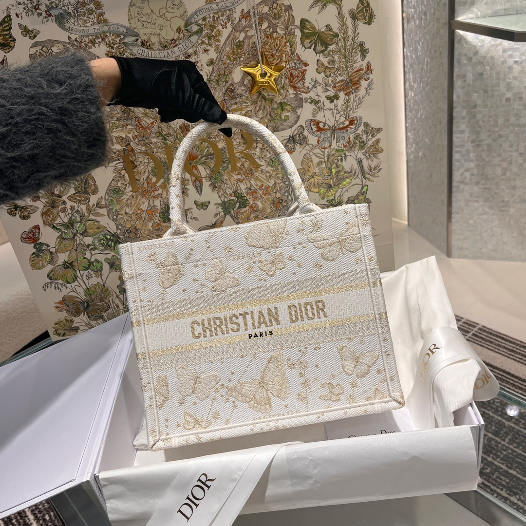 [TOP] Christian Dior Book Tote Bag 26.5cm - White - 711 Luxury