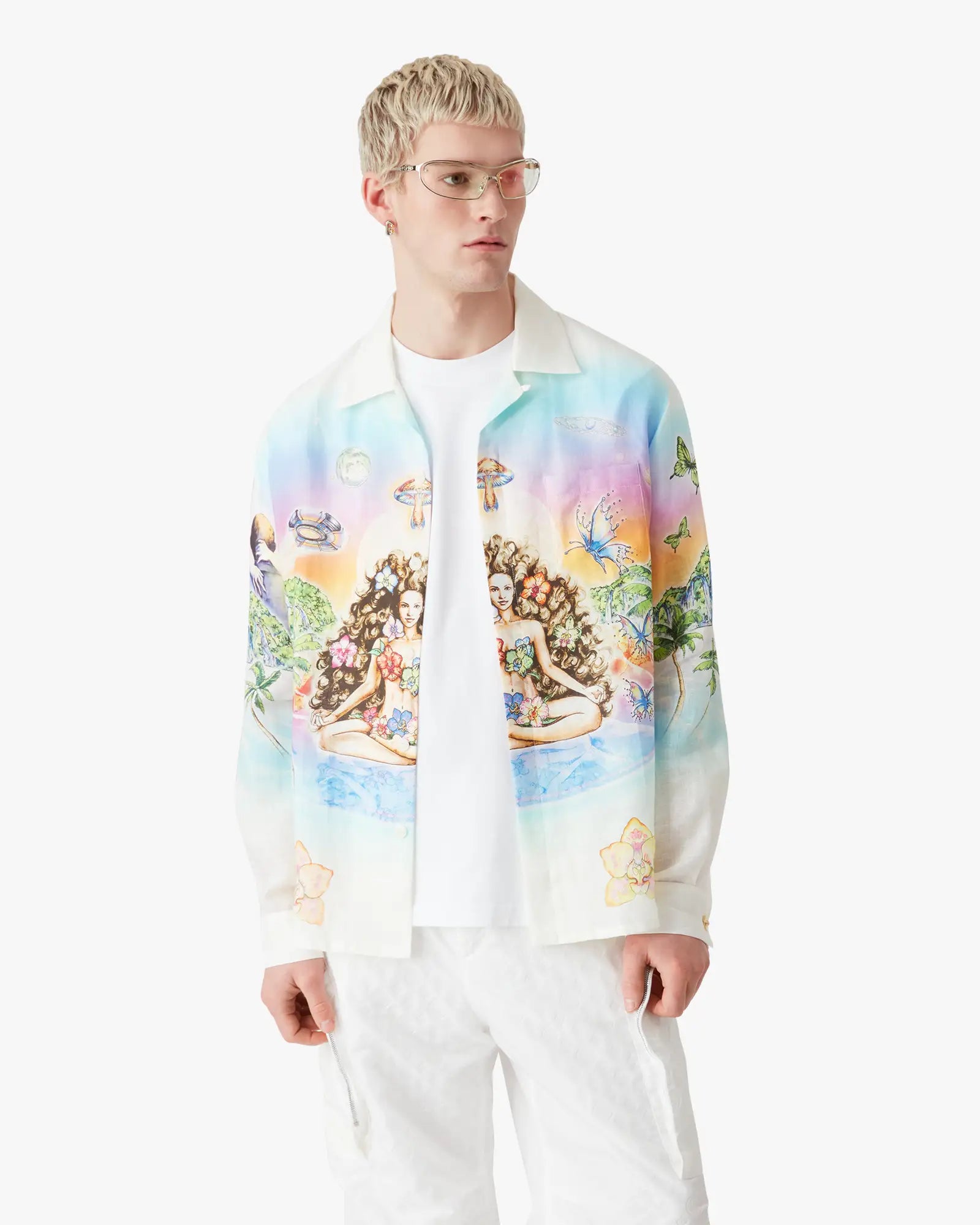 Designer Clothing Casablanca Innersense Long Sleeve Linen Shirt #387358 View 2 | Nigo Office