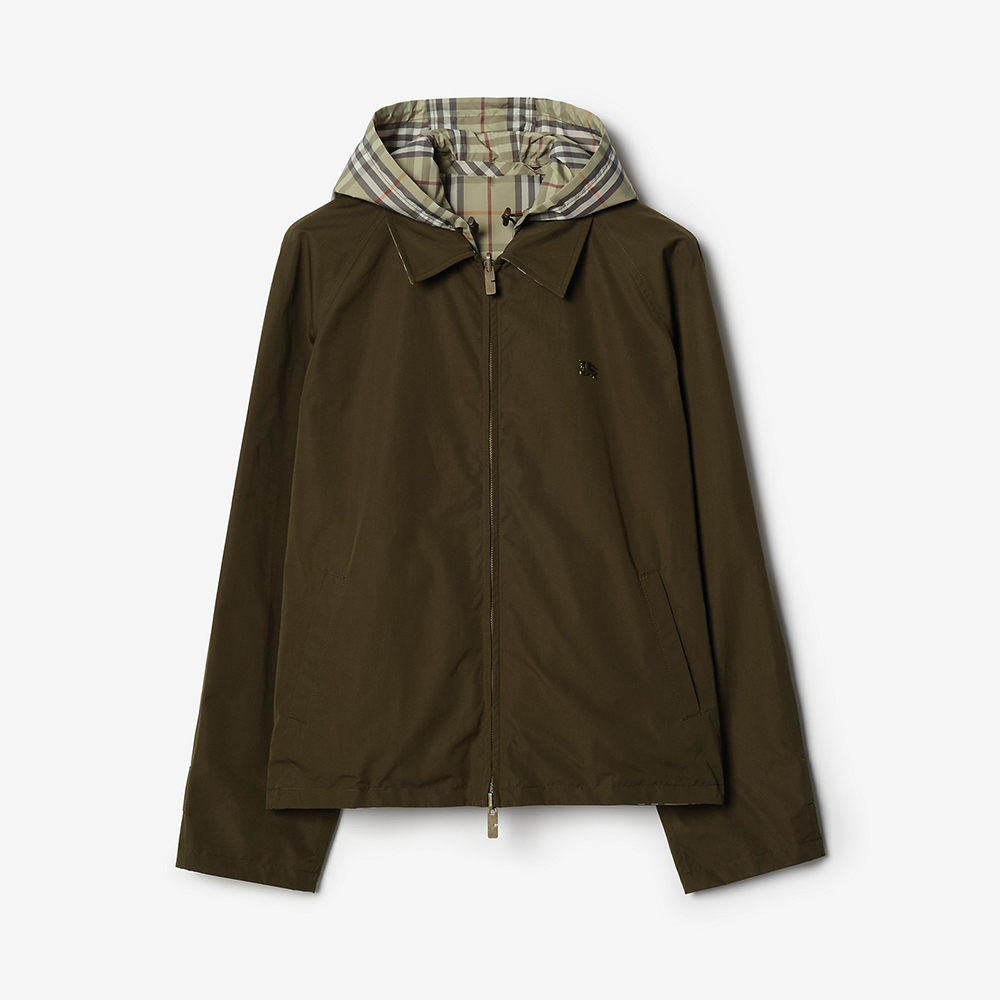 Burberry Reversible Check Cotton Jacket in Marsh #387488
