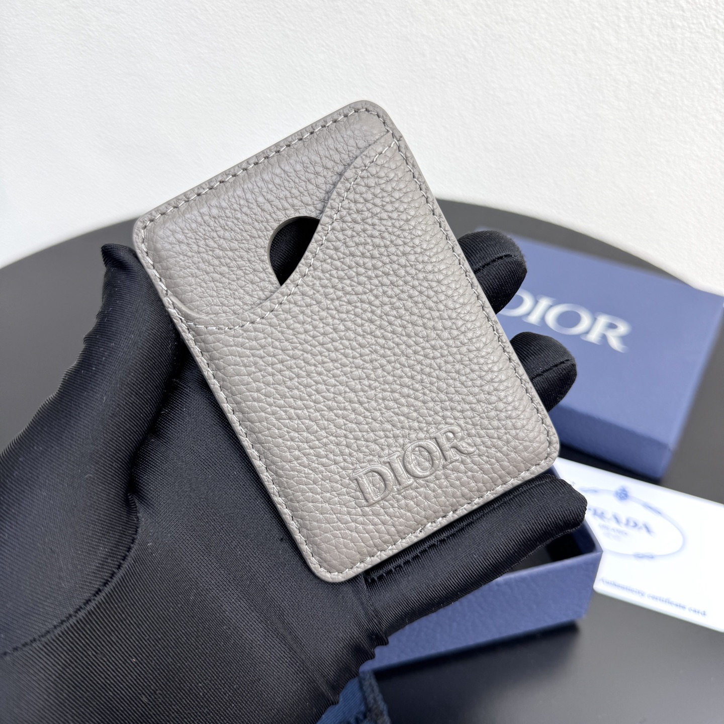 [TOP] Christian Dior Cowhide Card Holder 6.5 x 9.5cm - 2 Colors