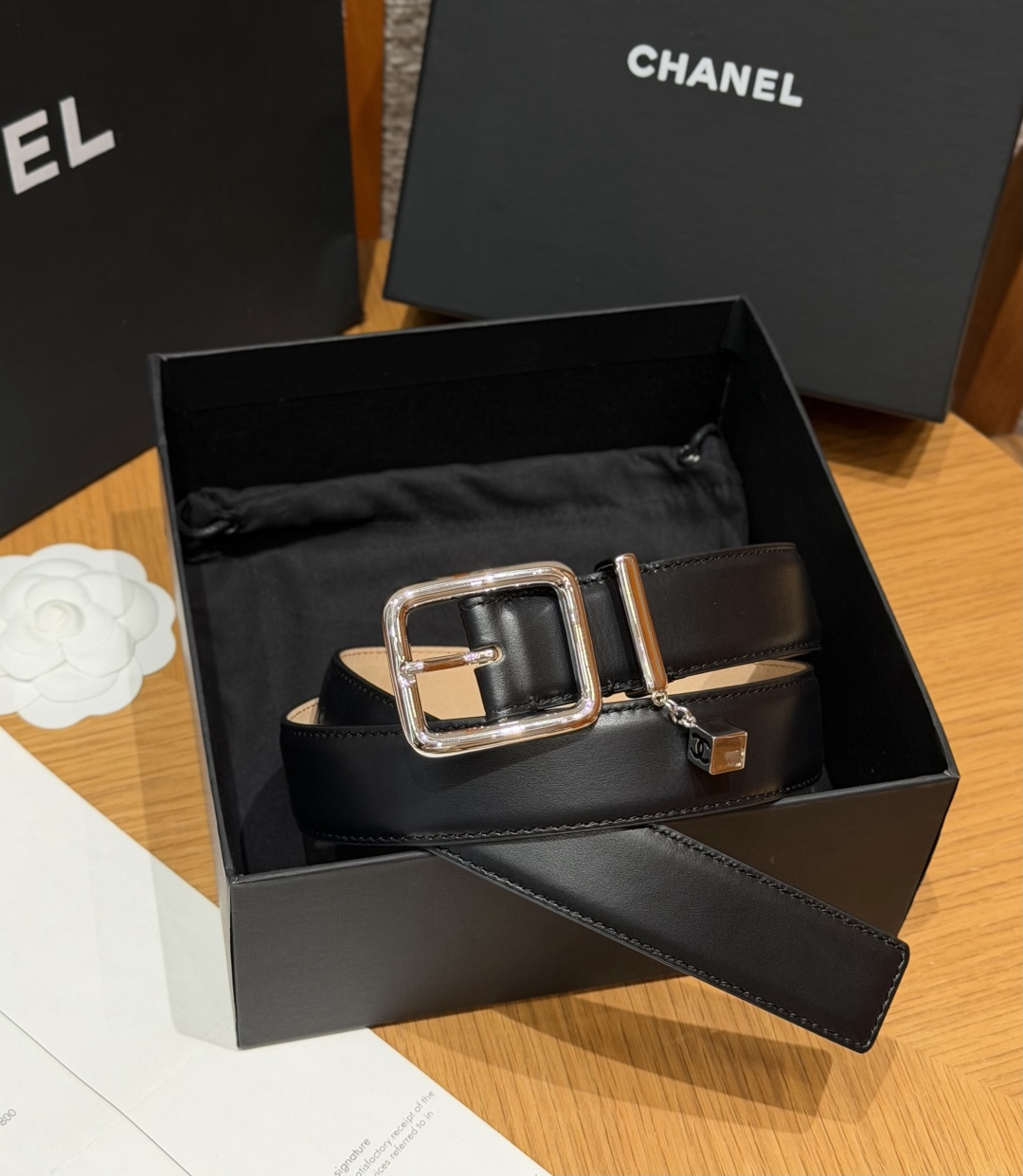 [TOP] CHANEL Cowhide Belt 3 cm - Black - 711 Luxury