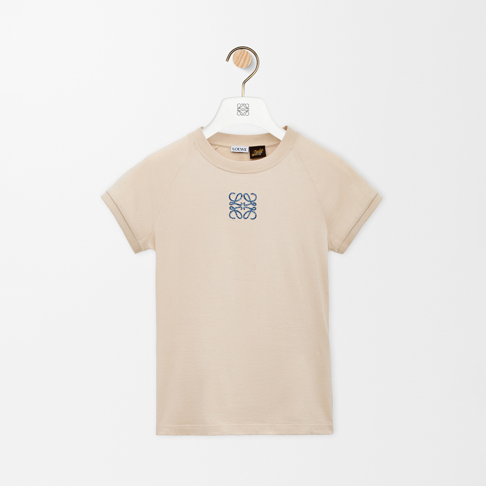 Loewe beige Clothing LOEWE Small Fit T-shirt in Cotton Beige #390582 | Nigo Office