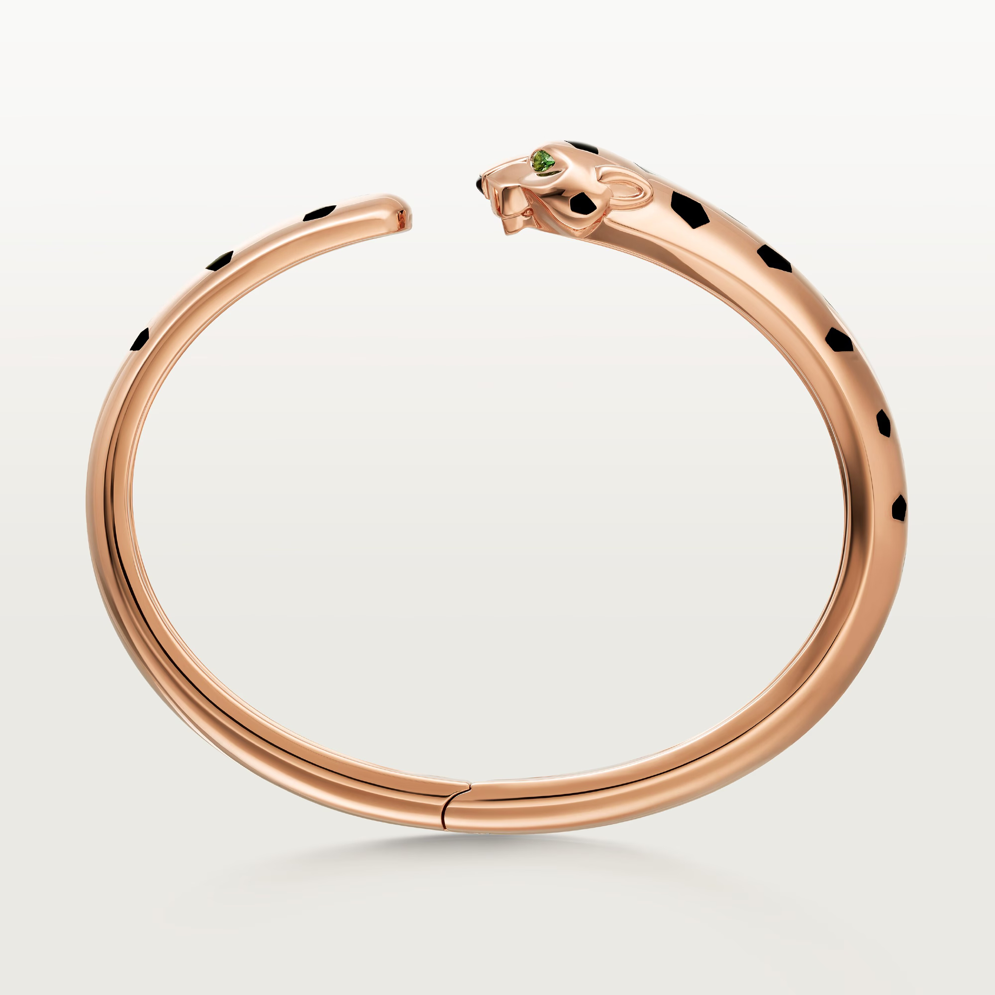 Carty Panther Motif Bracelet, Rose Gold, Black Lacquer