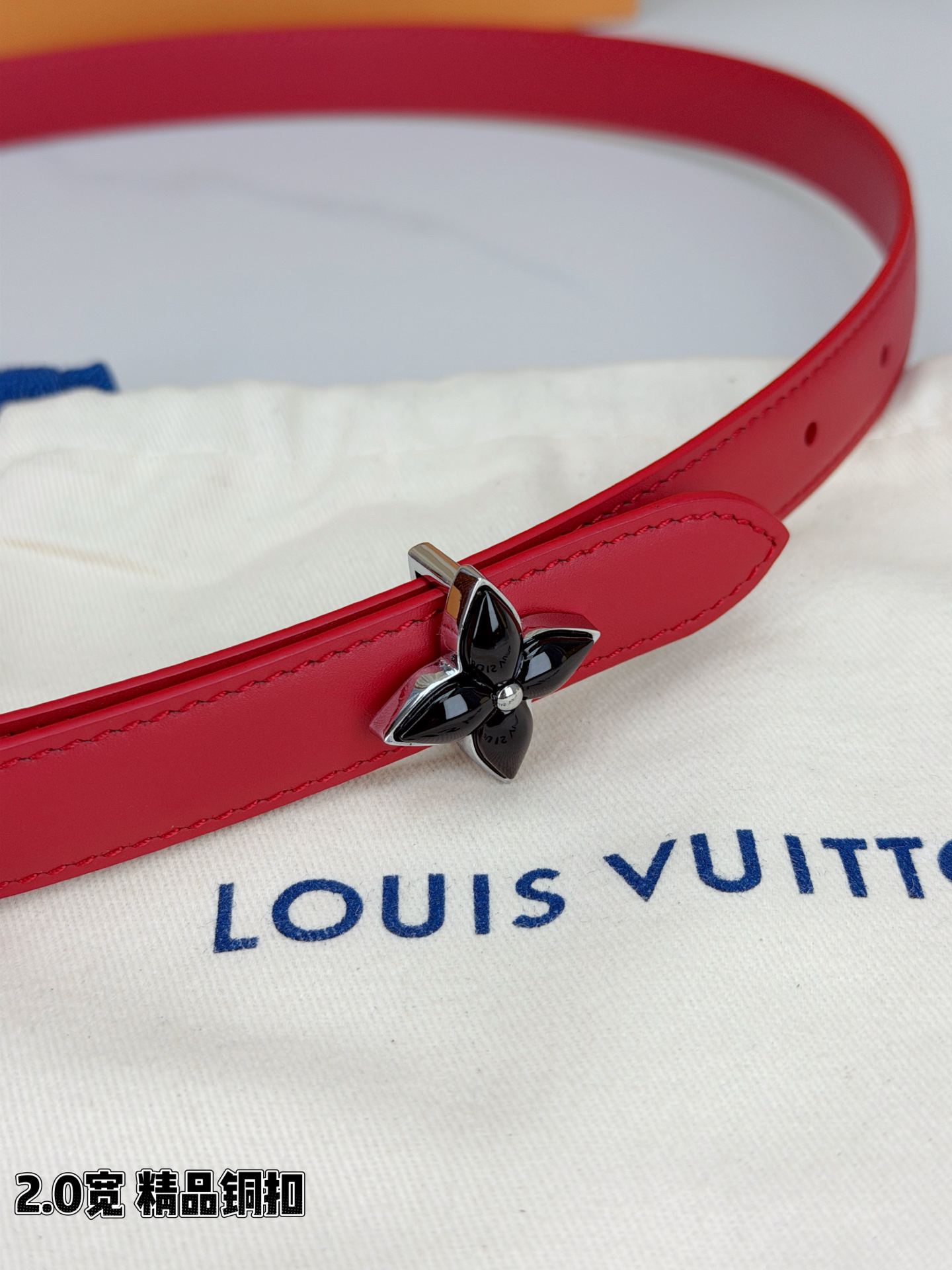 [TOP] Louis Vuitton LV Belt 2 cm - Red - 711 Luxury