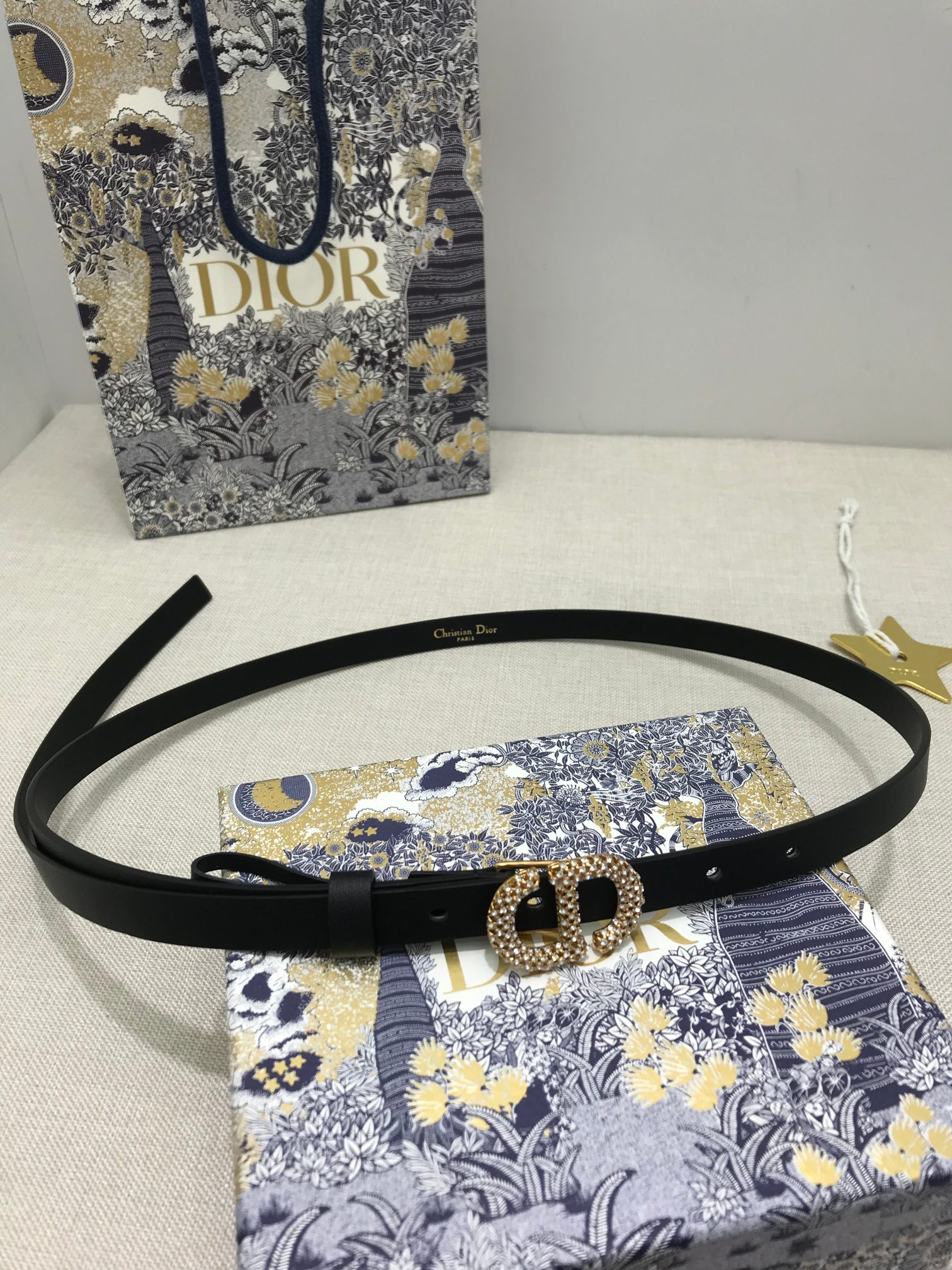 [TOP] Christian Dior Belt Cowhide 15mm - Black - 711 Luxury