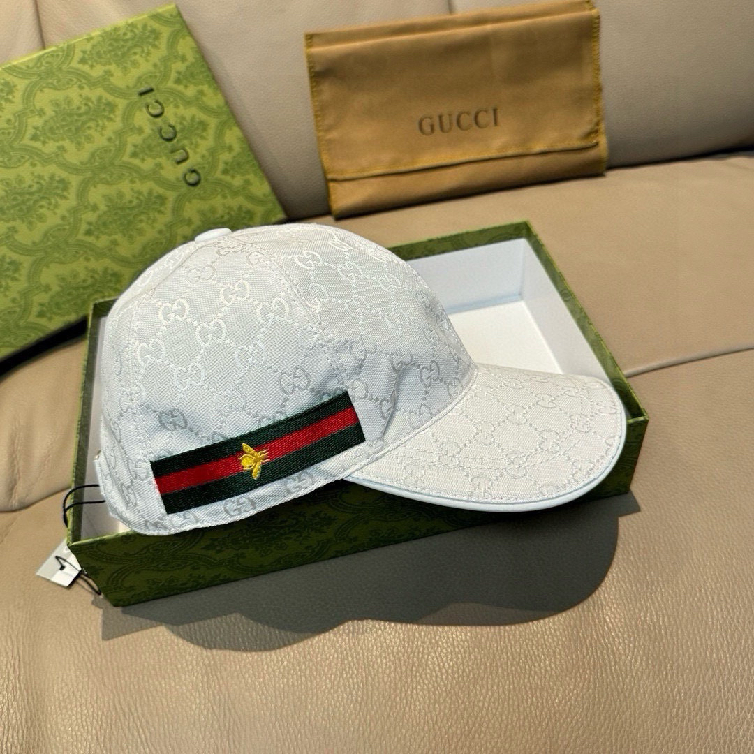 [TOP] GUCCI Baseball Cap - White - 711 Luxury