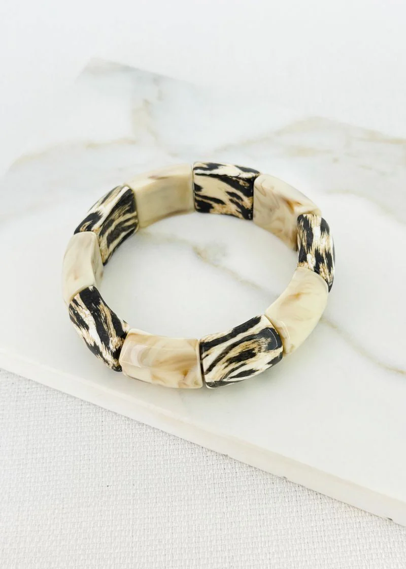 Leopard Print Elasticated Bracelet (2 Colours)