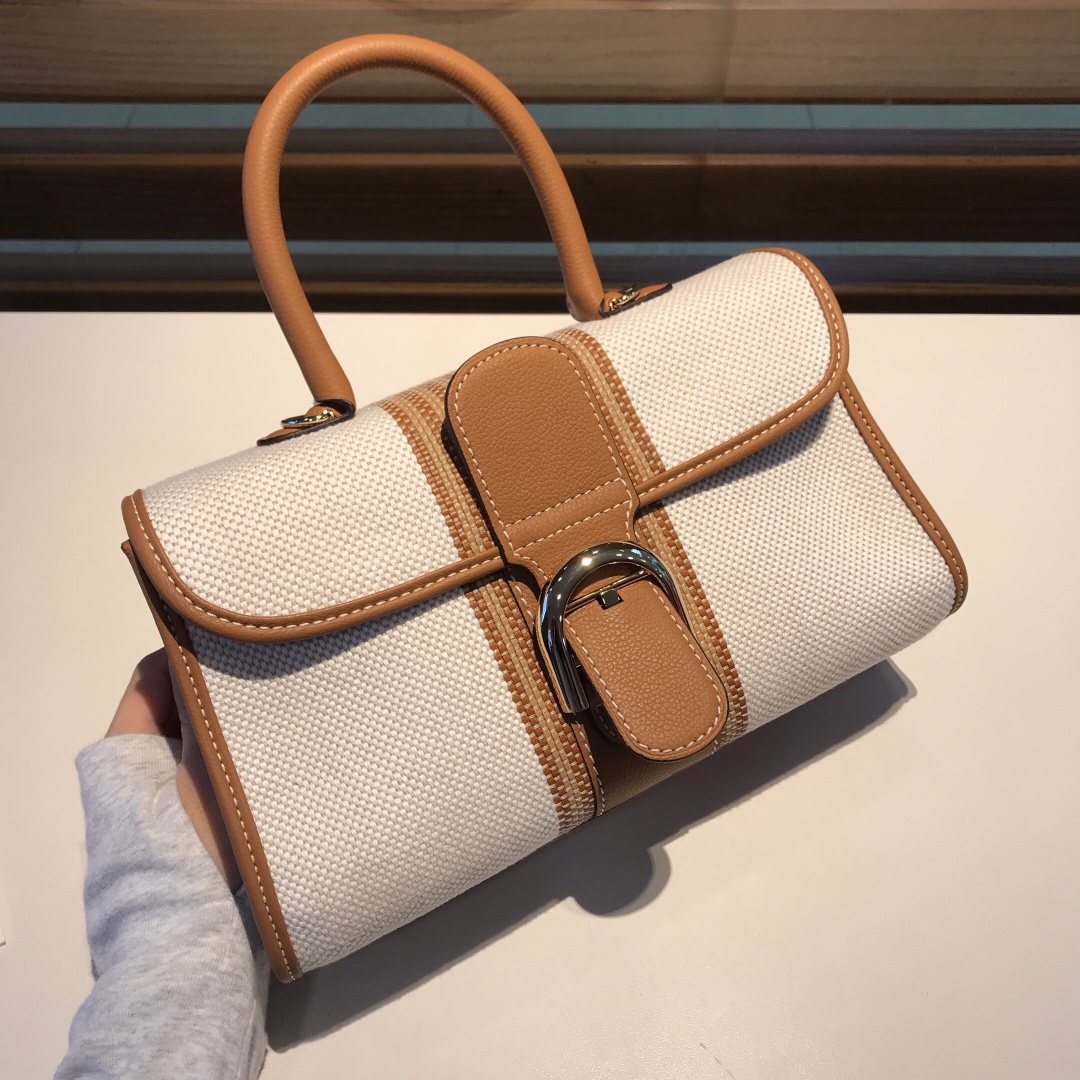 [TOP] Delvaux Brillant Bag 28cm - White and Brown - 711 Luxury