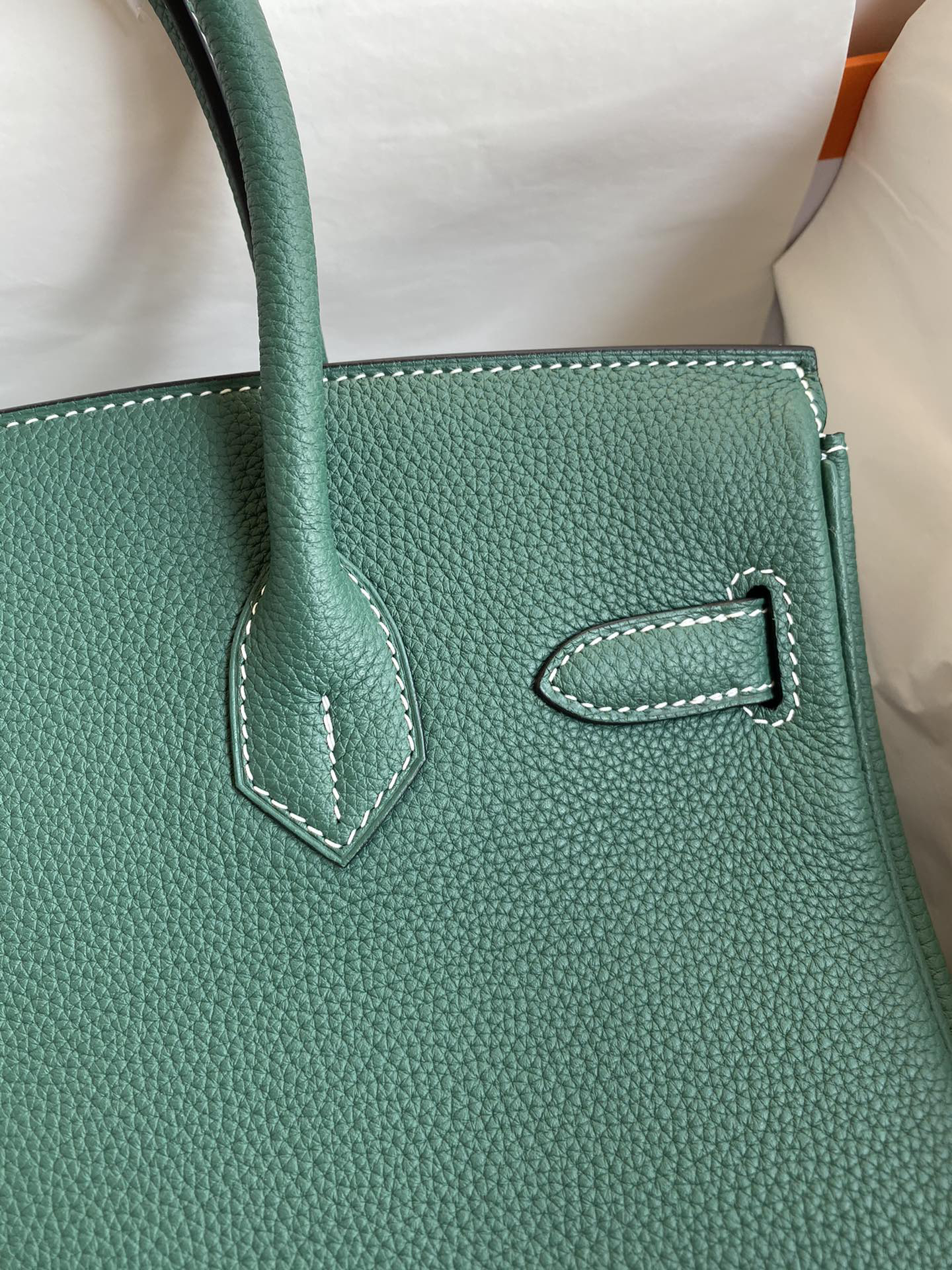 [TOP] HERMES Birkin Togo Leather 30cm - Malachite & GHW