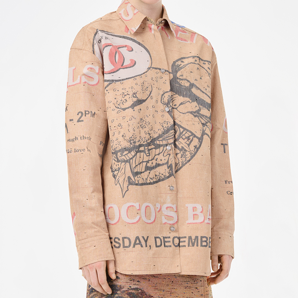 Chanel brown Clothing CHANEL Shirt Cotton Mixed Fibers Brown Multicolor #394127 | Nigo Office