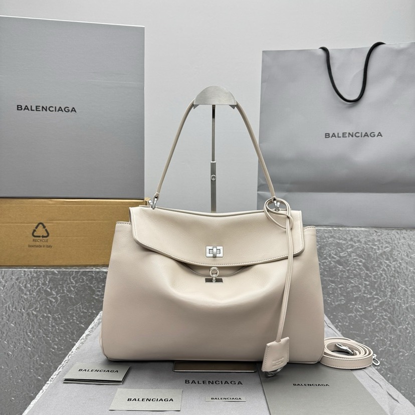 [TOP] BALENCIAGA Rodeo Bag 35x23x11cm - Beige & SHW - 711 Luxury