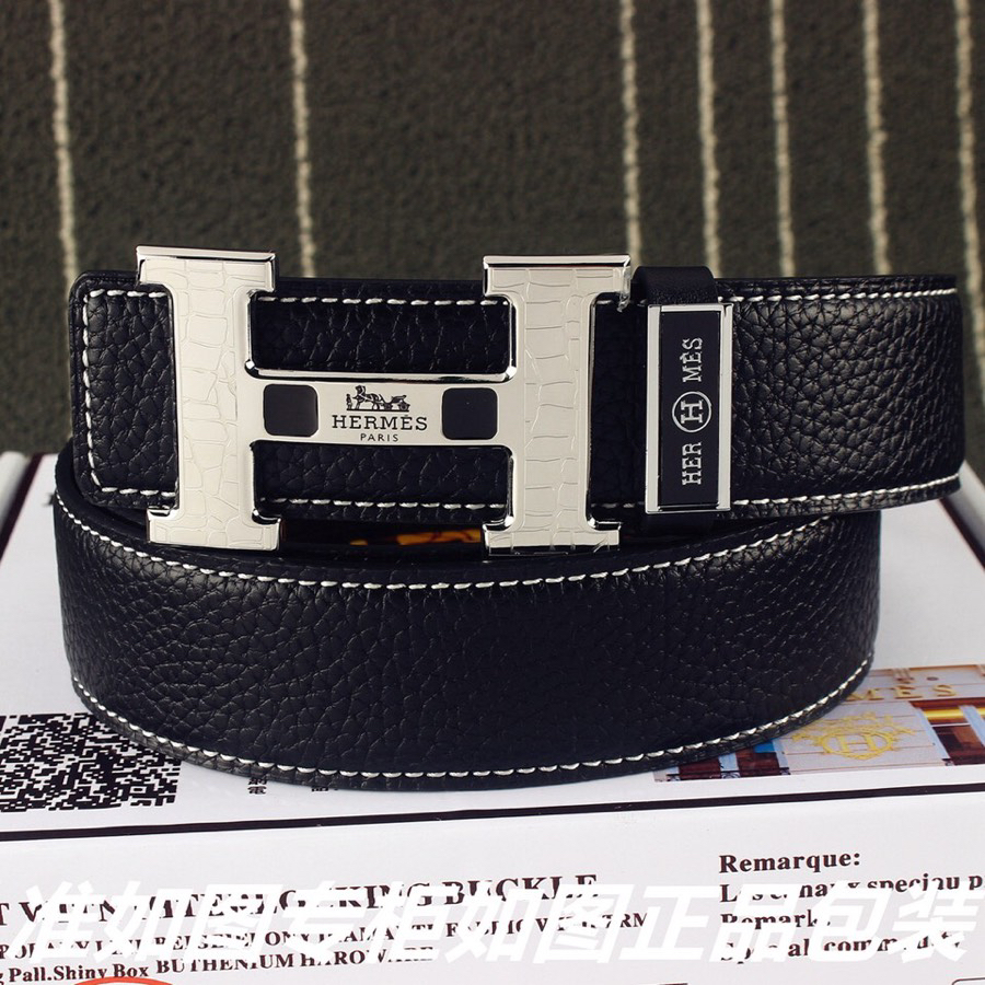 [TOP] HERMES Men's  Belt 3.8cm - Black - 711 Luxury