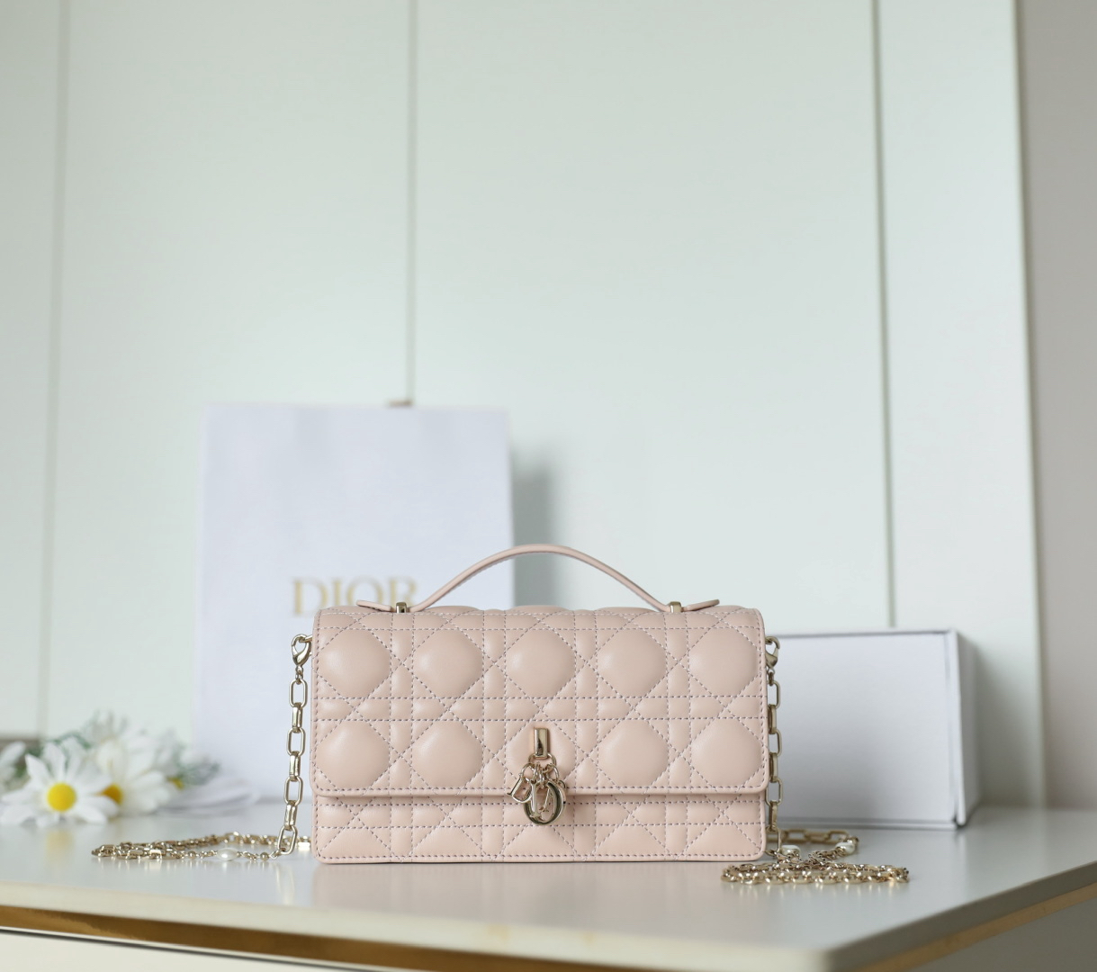 [TOP] Christian Dior My Dior Mini Bag Cannage Lambskin 21x11.5x4.5cm - Pink