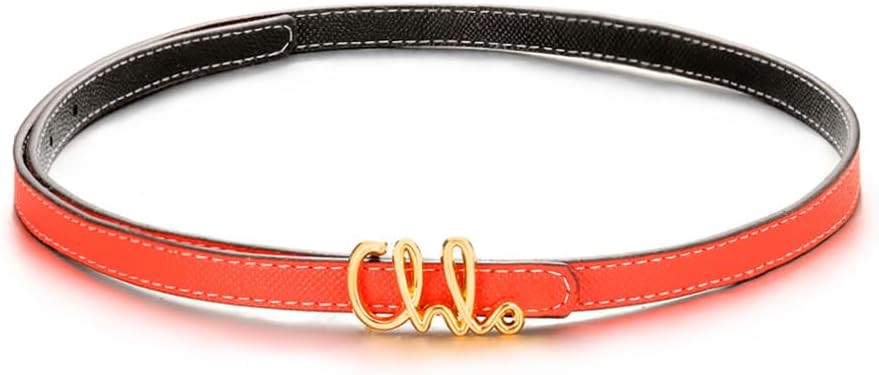 rgwtgkyh Skinny Black White Belt for Women Gold Leather Buckle Belt Trendy Thin Belts for Jeans Pants Dresses