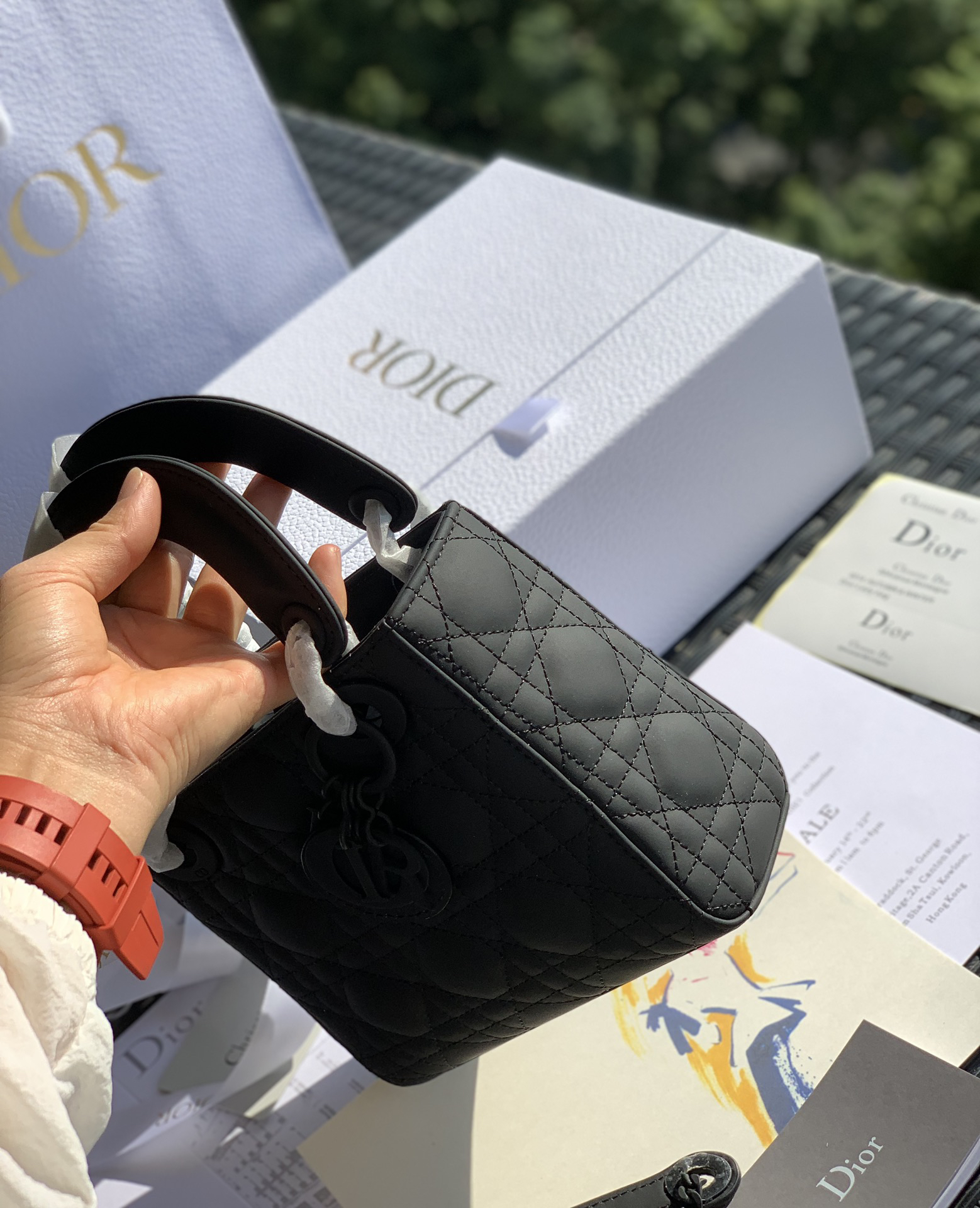 [TOP] Christian Dior Lady Dior Bag 17x15x7cm - Black