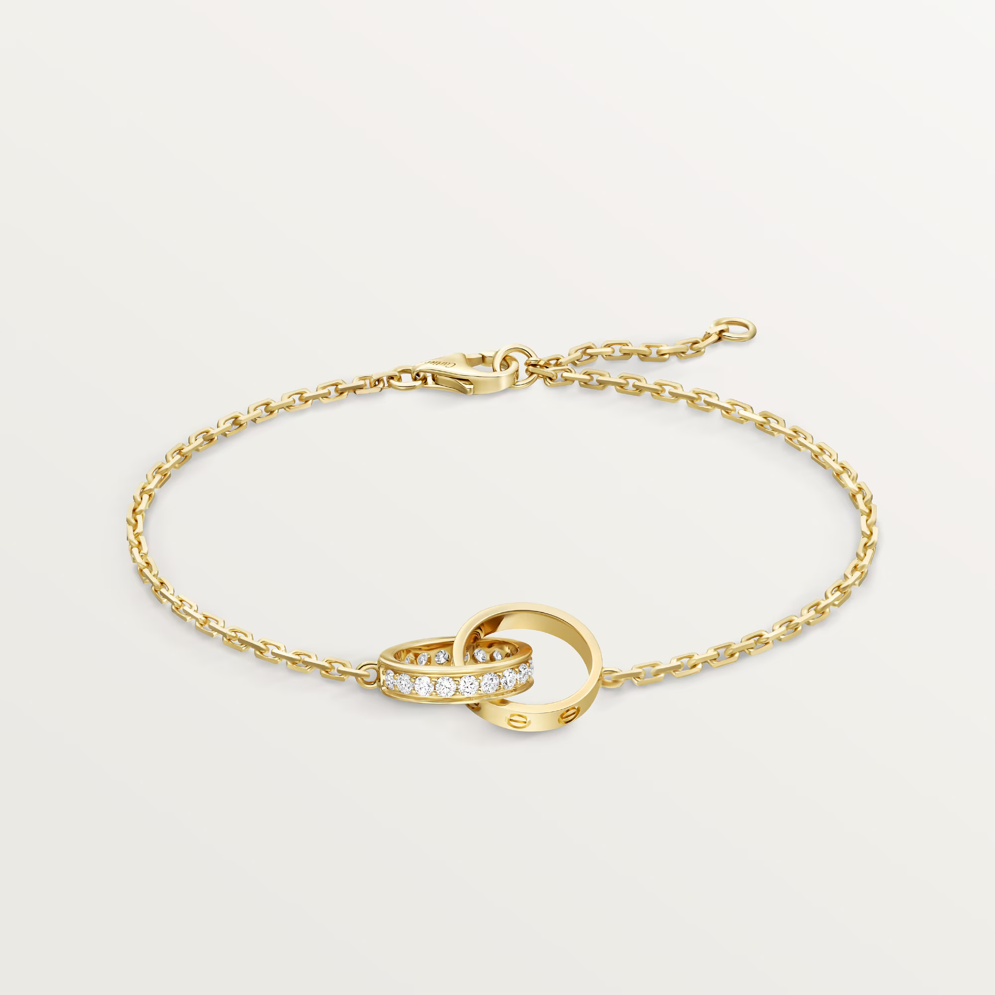 Carty Love Luna Loop Bracelet, Yellow Gold, Half-Paved