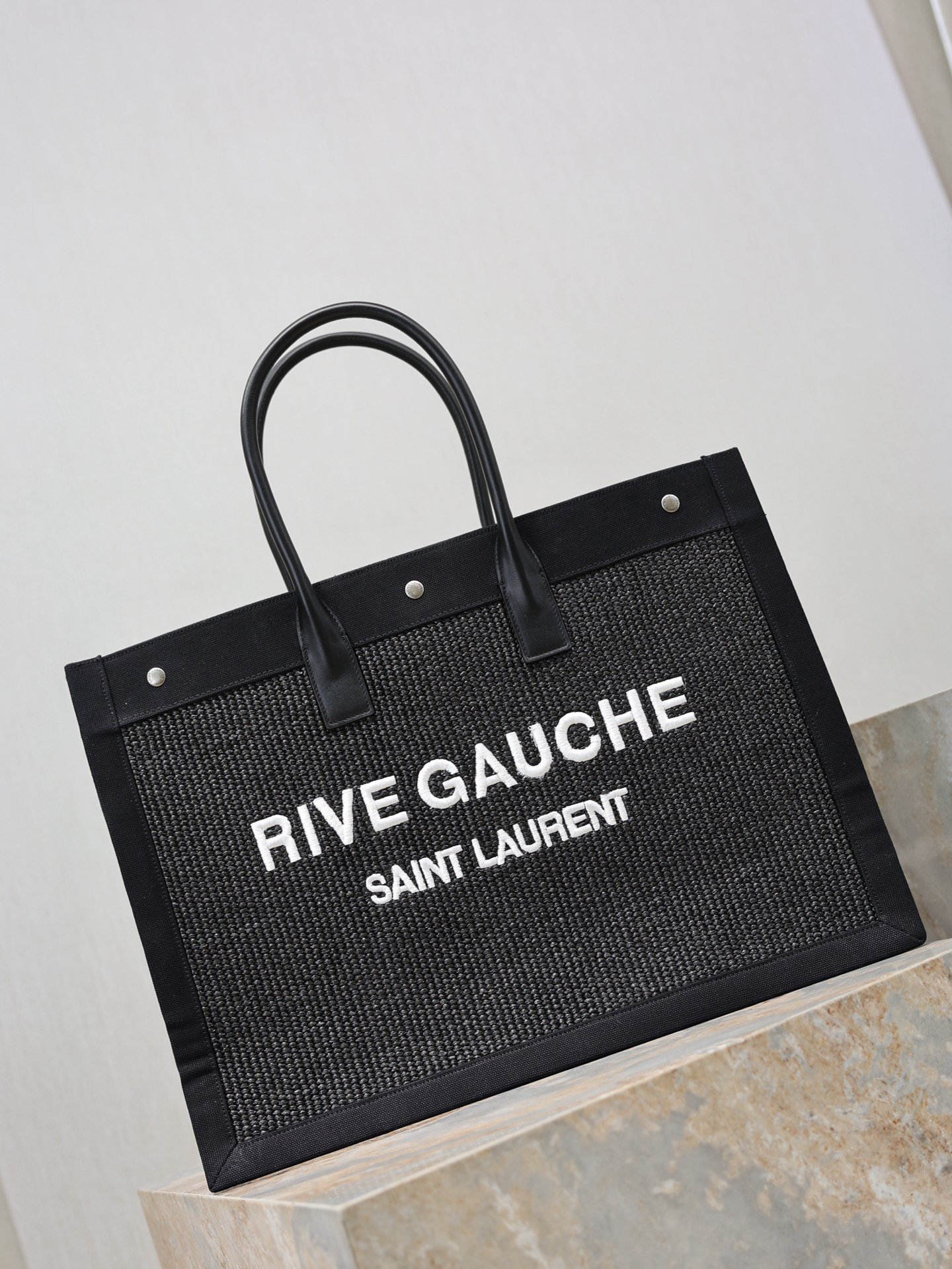 [TOP] Yves Saint Laurent YSL Rive Gauche Tote Bag 48x36x16cm - Black - 711 Luxury